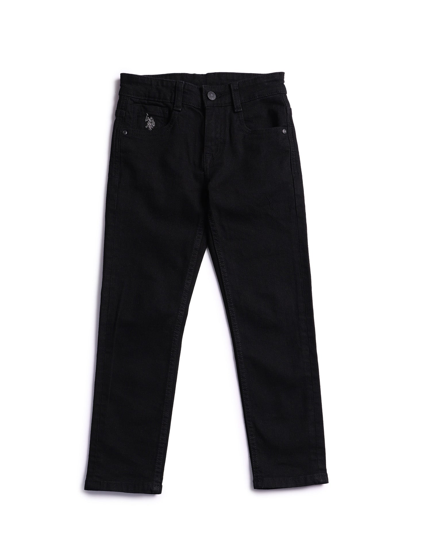 Boys Slim Fit Mid Rise Jeans Black - U.S. POLO ASSN. | Large
