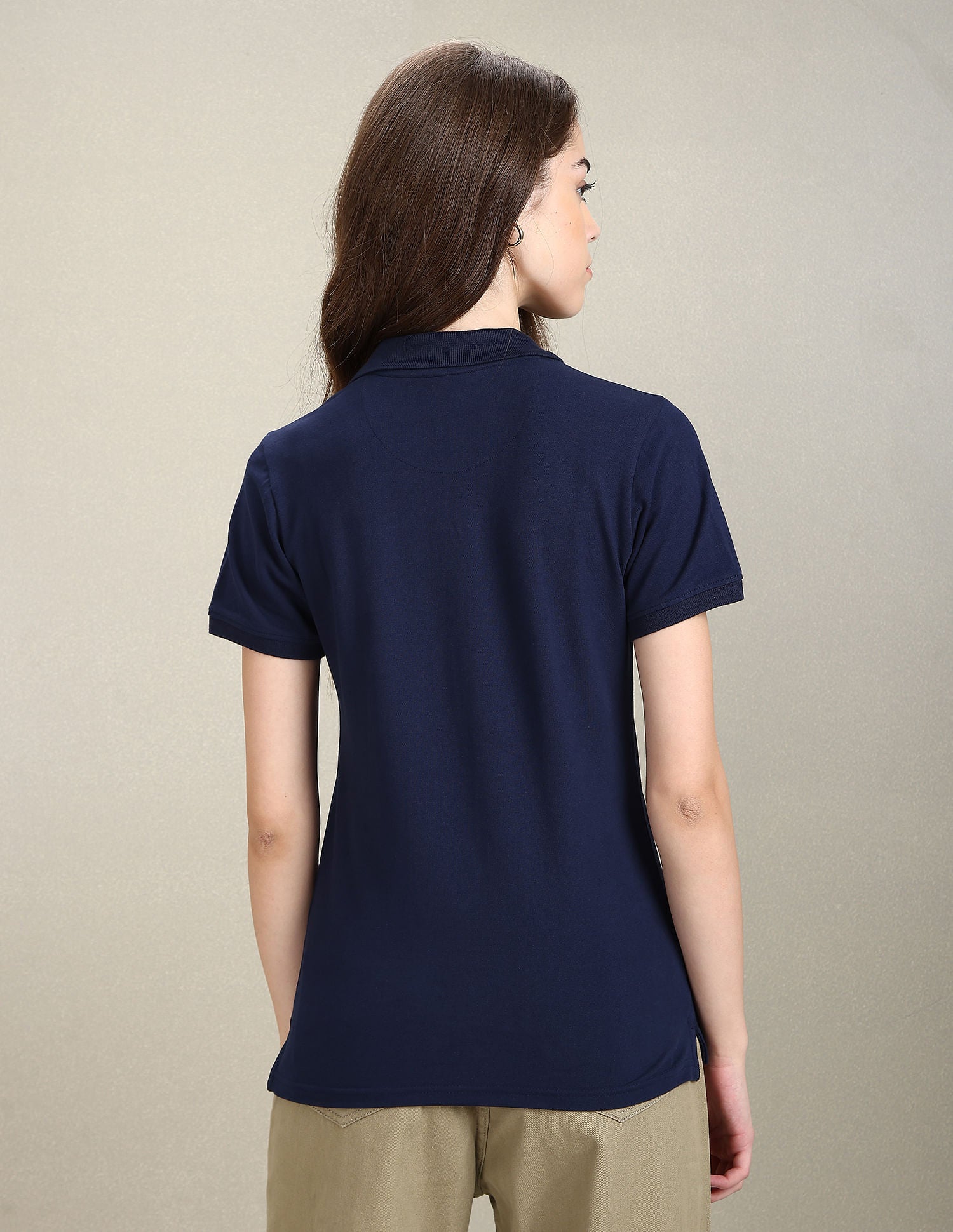 Sequin Logo Slim Polo Shirt Navy - U.S. POLO ASSN. | Large