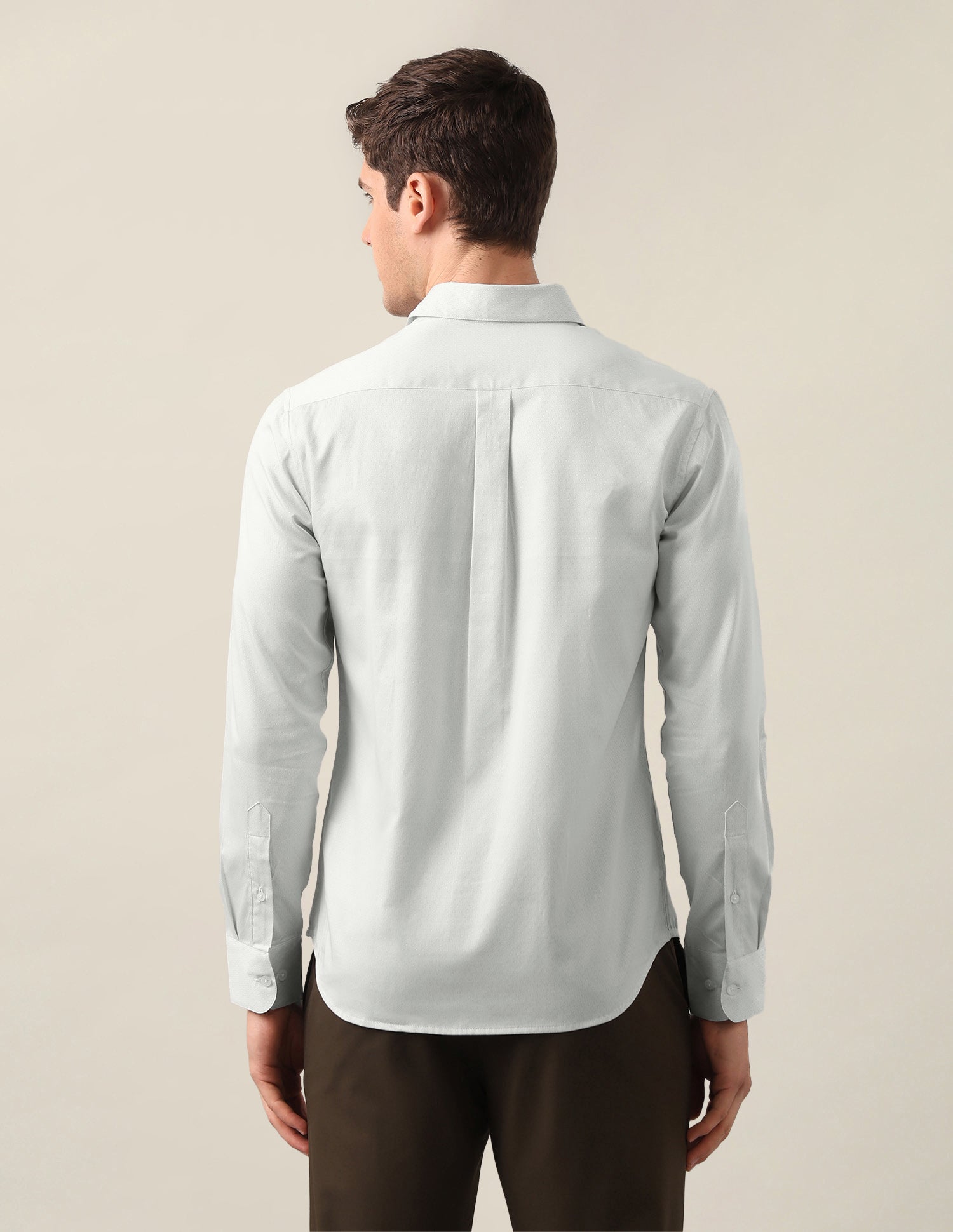 Geometric Printed Satin Shirt Light Grey - U.S. Polo Assn. India | Large