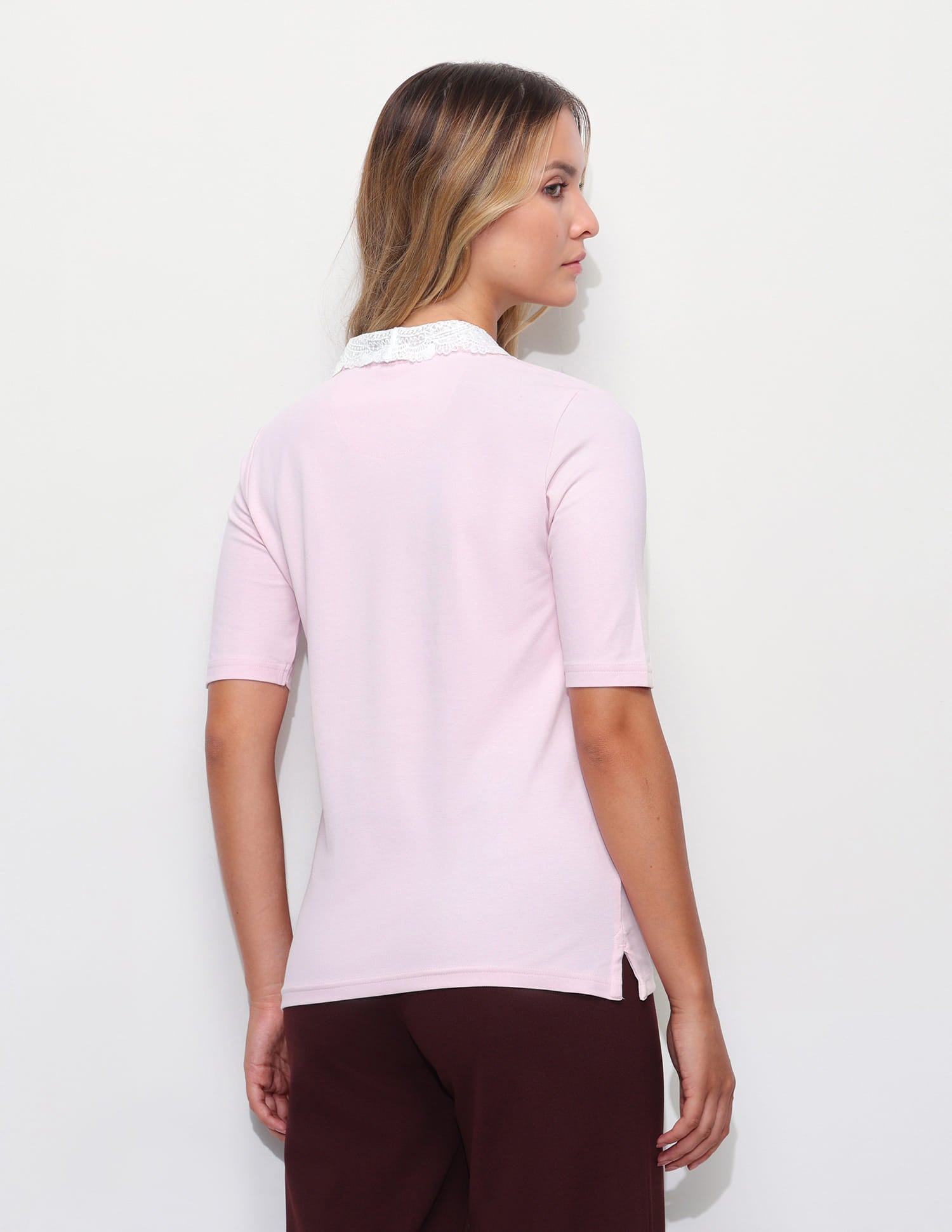 Solid Lace Collar Polo Shirt Purple - U.S. Polo Assn. India | Large