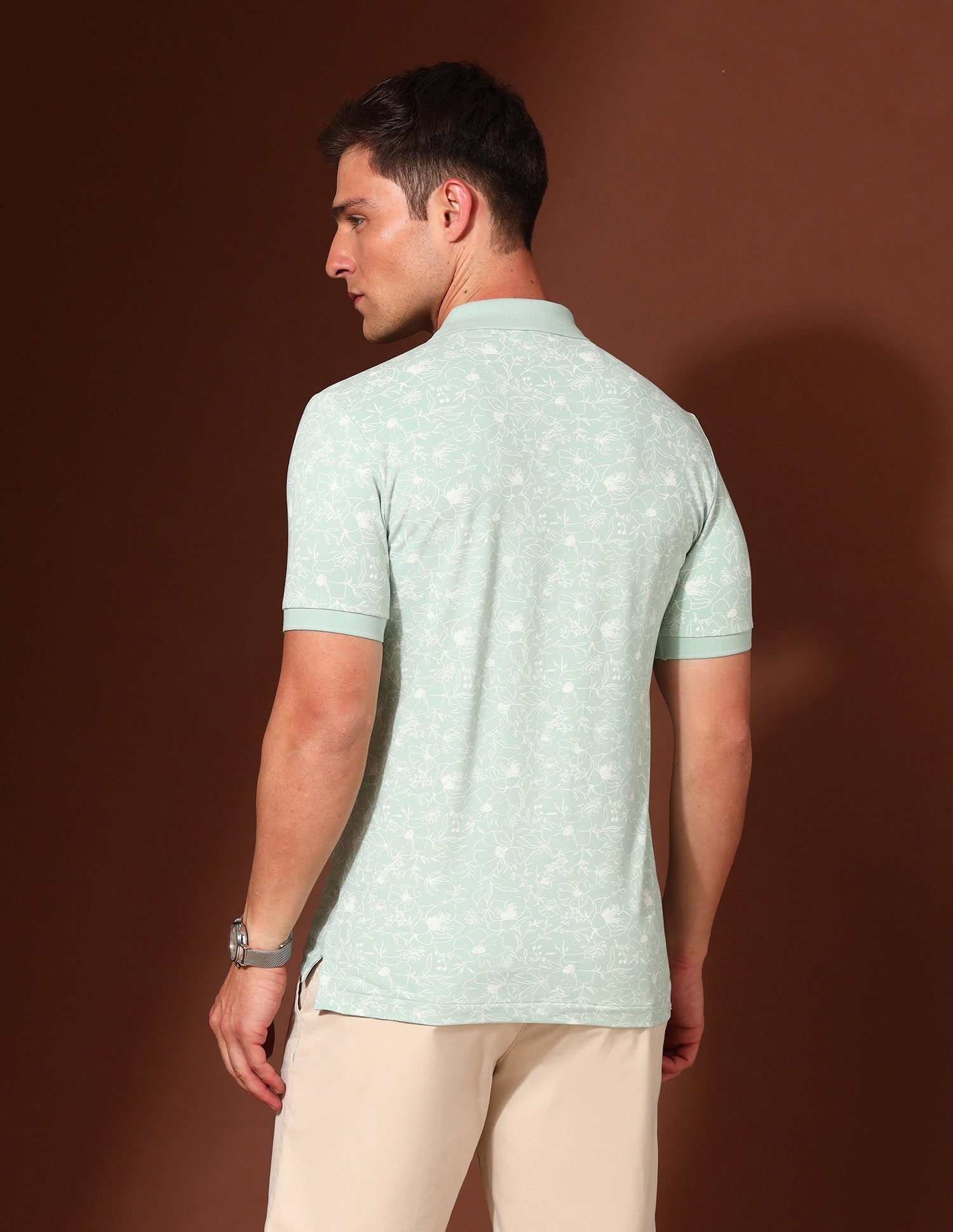 Floral Printed Working Holiday Polo Shirt Aqua - U.S. Polo Assn. India | Large