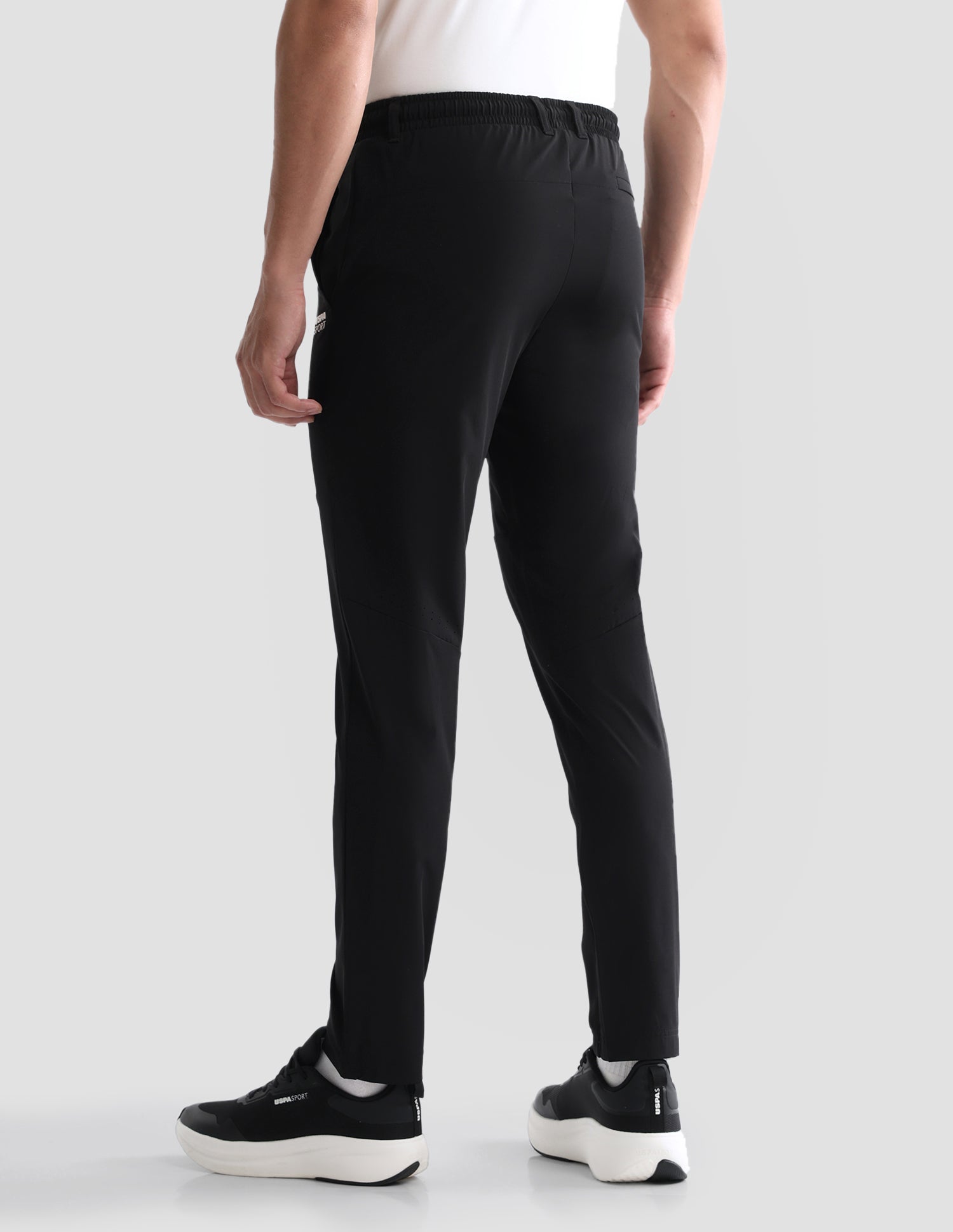 Mid Rise Regular Fit Active Track Pants Black - U.S. Polo Assn. India | Large