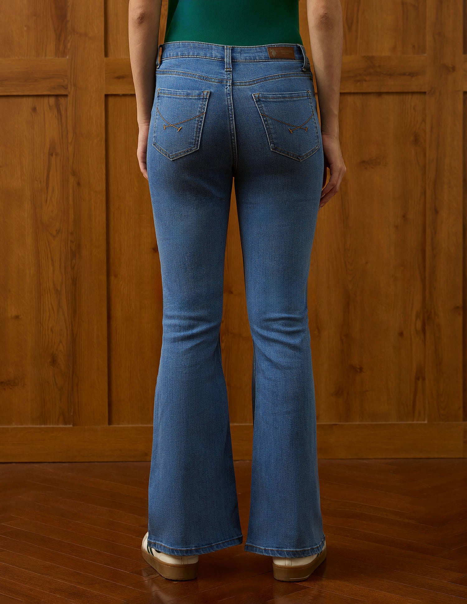 High Rise Extreme Flared Fit Jeans Blue - U.S. POLO ASSN. | Large