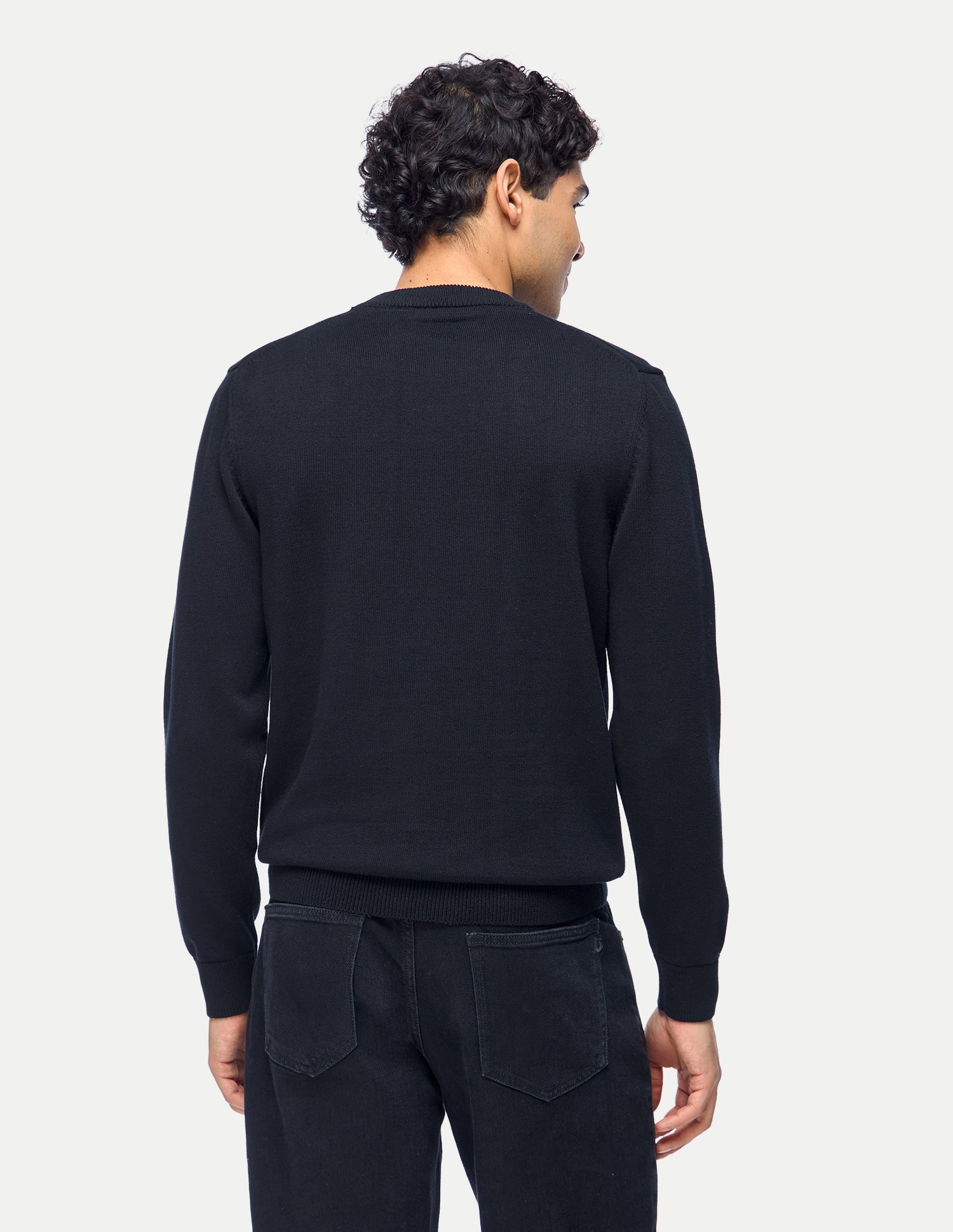 Graphic Brand Printed Slim Fit Sweater Navy - U.S. Polo Assn. India | Large
