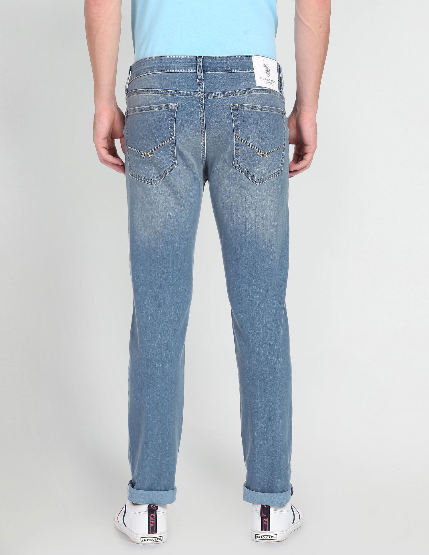Regallo Skinny Fit Stone Wash Jeans Blue - U.S. Polo Assn. India | Large