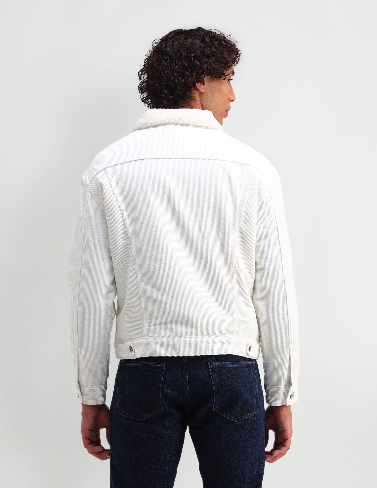 Slim Fit Corduroy Sherpa Jacket White - U.S. POLO ASSN. | Large