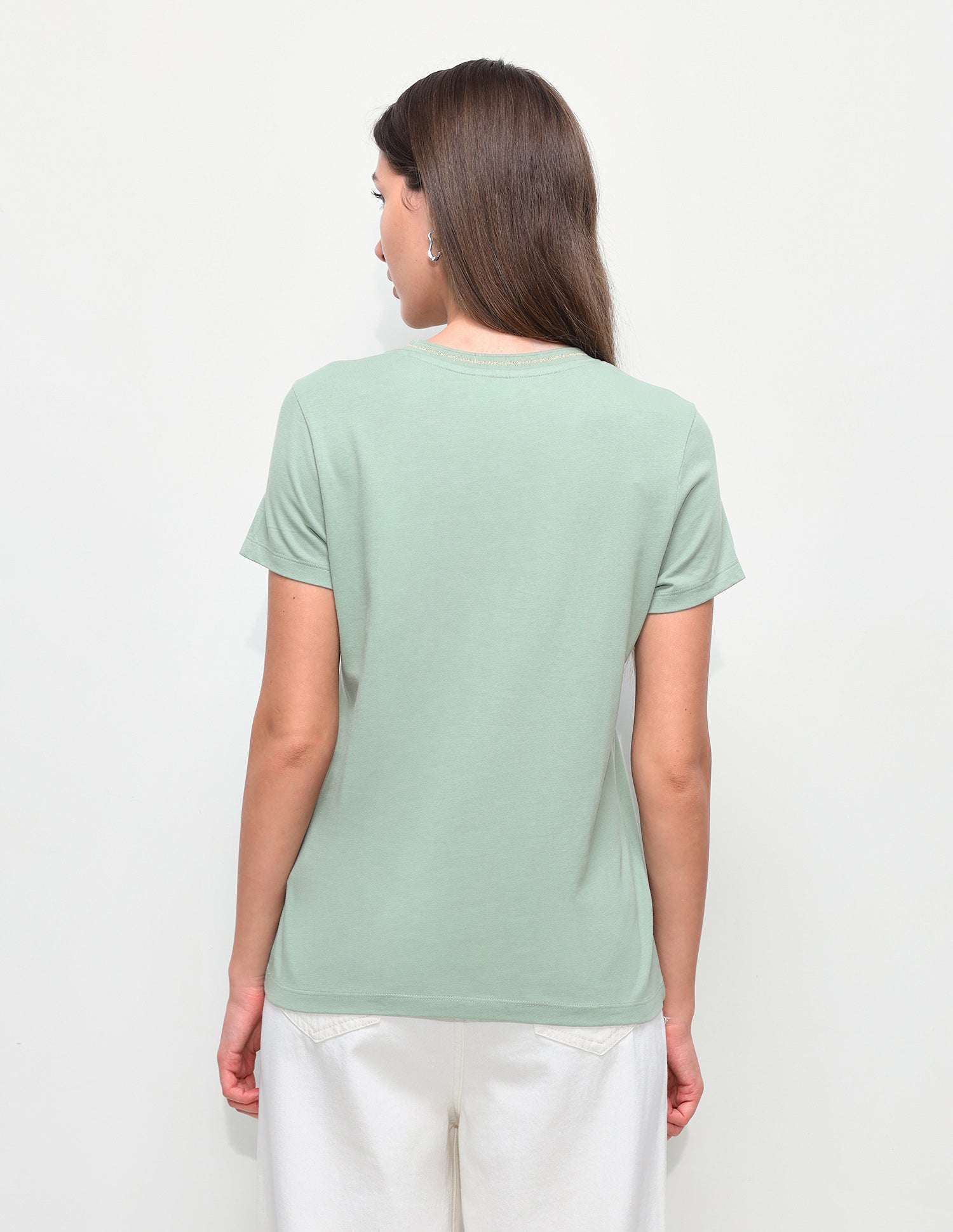 Graphic Foil Printed Regular Fit T-Shirt Green - U.S. Polo Assn. India | Large
