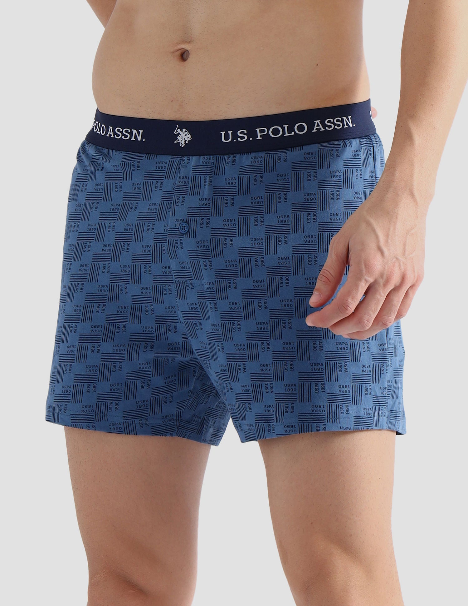 Comfort Regular Fit Solid OEX09 Boxers - Pack of 2 Moonlight Blue and black - U.S. POLO ASSN. | Large