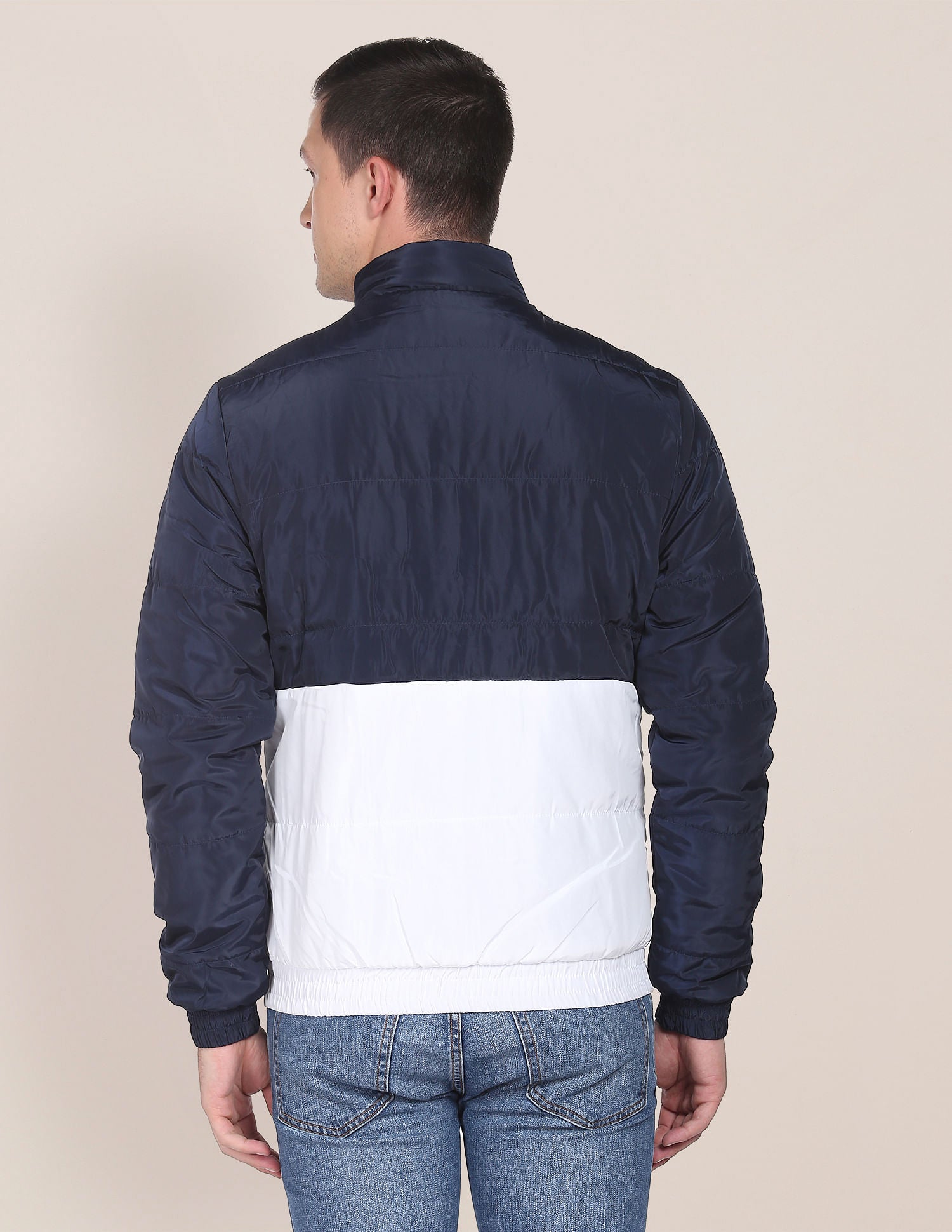 Colour Block Padded Jacket Navy and White - U.S. POLO ASSN. | Large