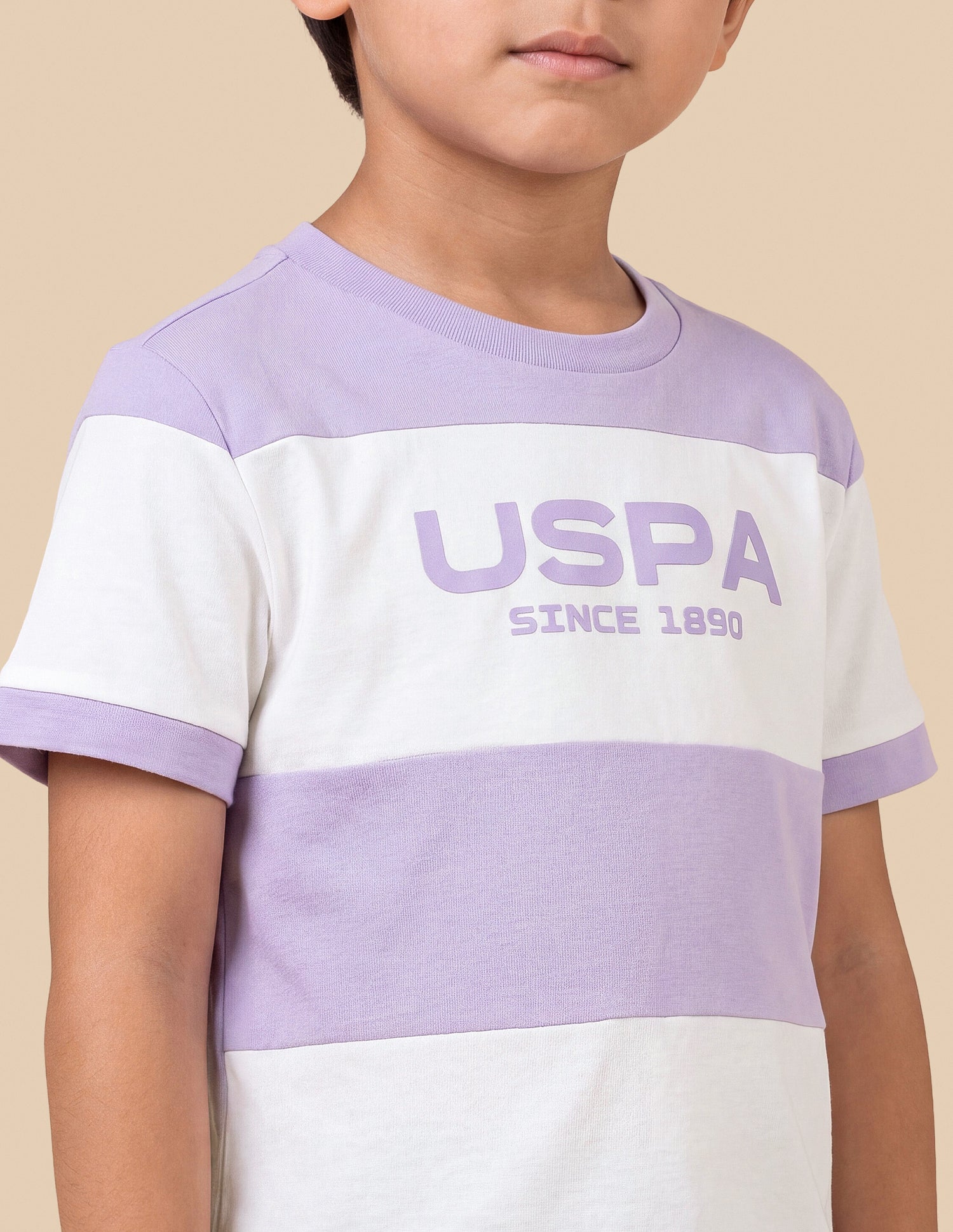 Brand Printed Regular Fit T-Shirt Light Purple - U.S. Polo Assn. India | Large