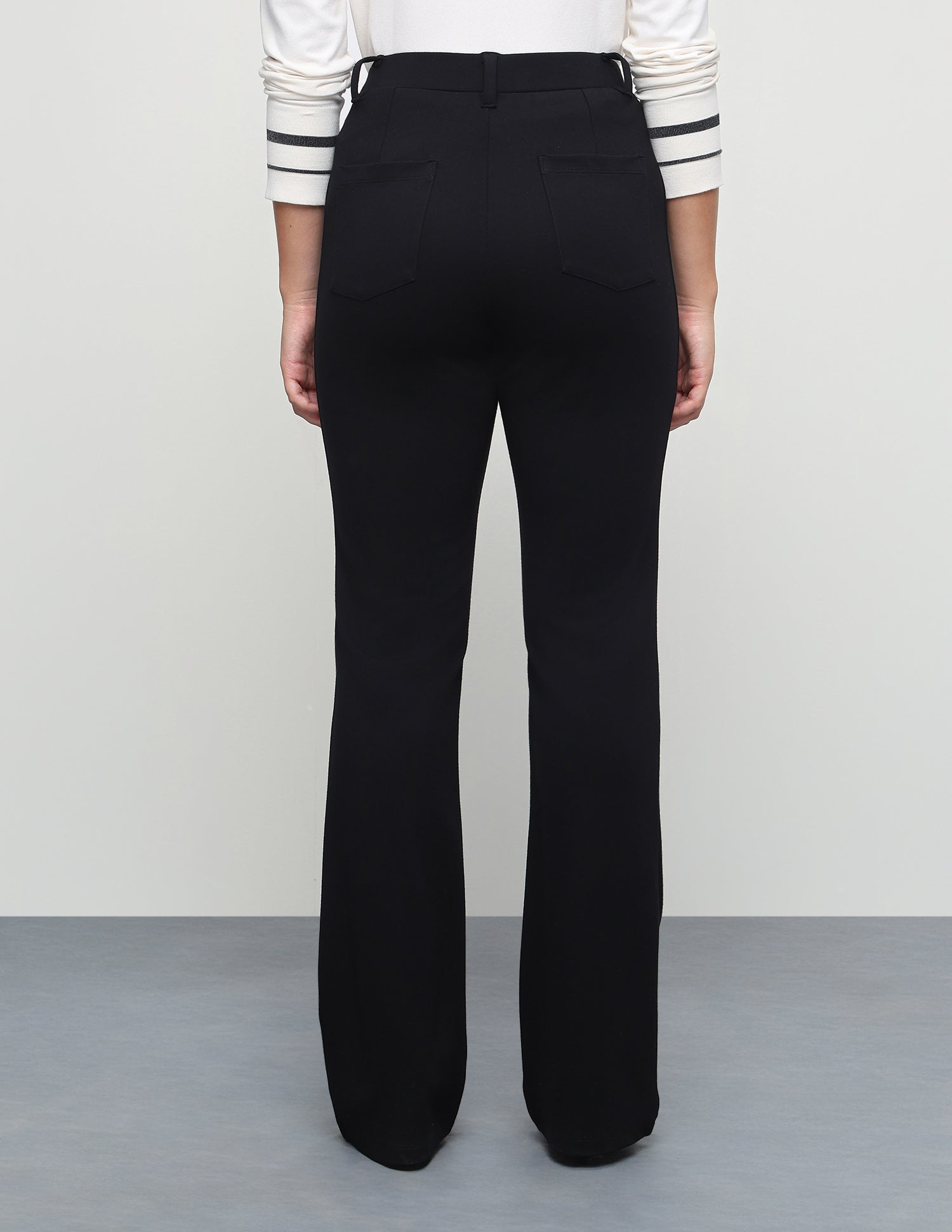 Solid Flared Fit Trouser Black - U.S. Polo Assn. India | Large