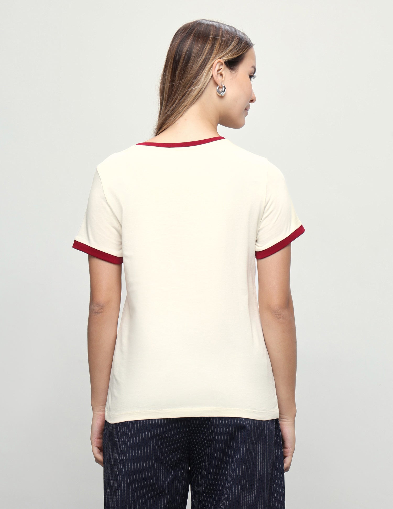 Brand Embroidered Regular Fit T-Shirt Ecru - U.S. Polo Assn. India | Large