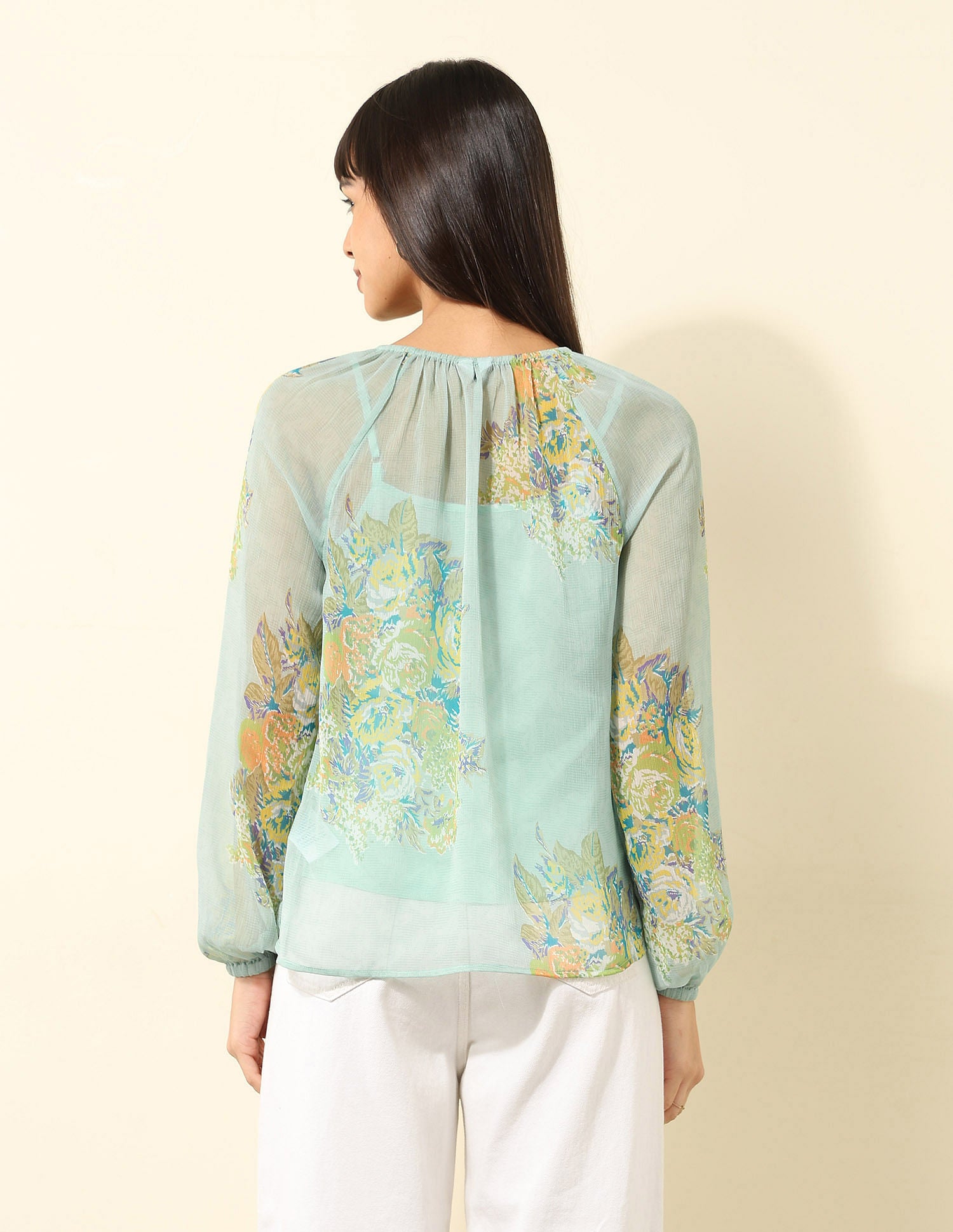 Abstract Printed Chiffon Top Multicolour - U.S. POLO ASSN. | Large