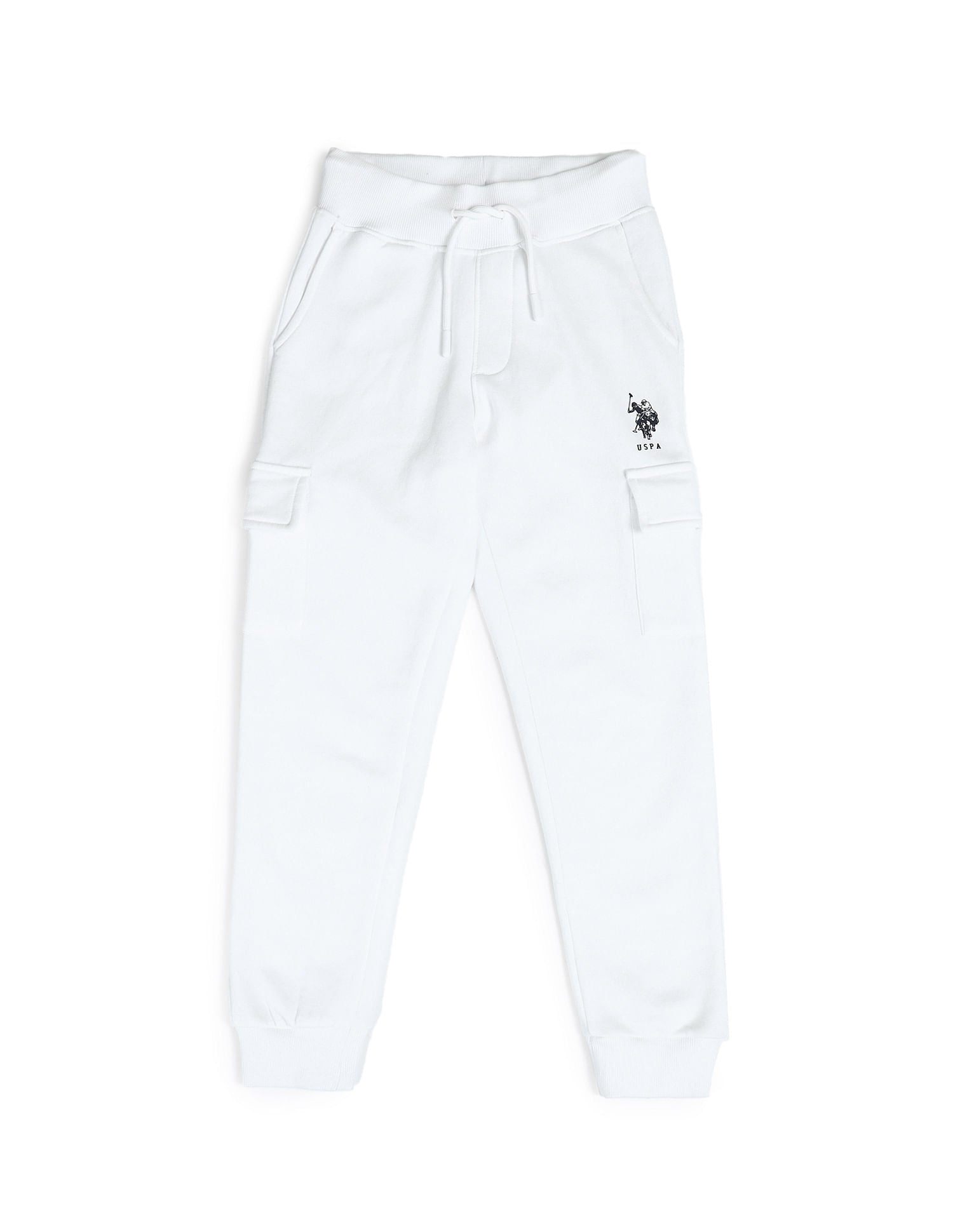 Regular Fit Solid Cargo Joggers White - U.S. POLO ASSN. | Large