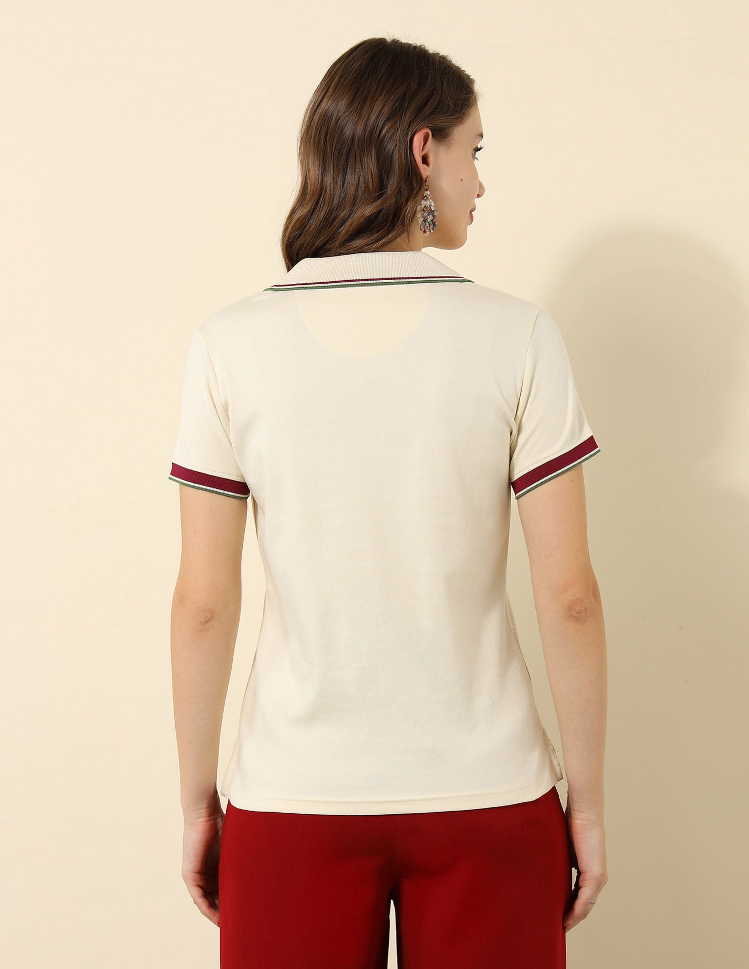 Tipped Collar Regular Fit Polo Shirt Ecru - U.S. POLO ASSN. | Large