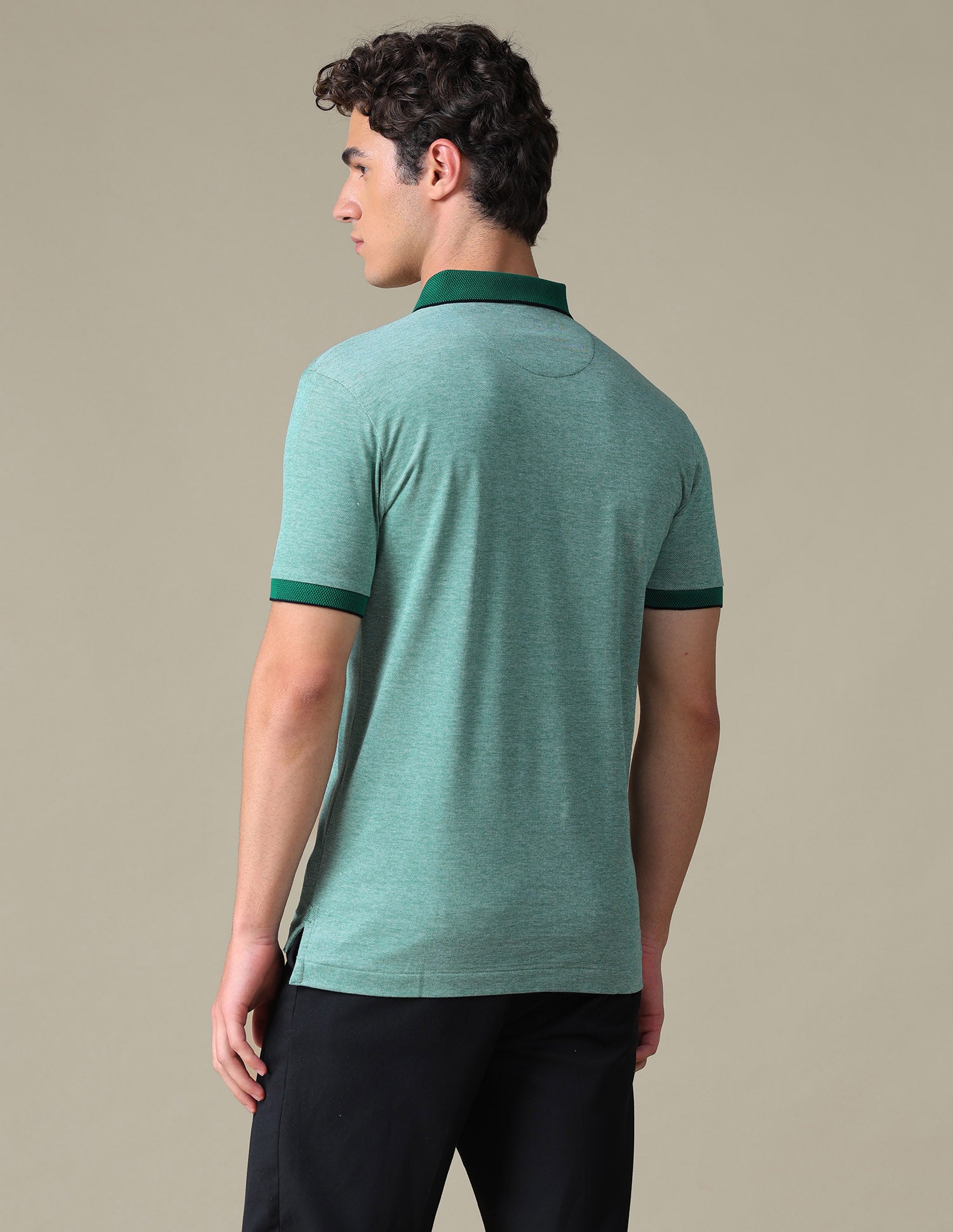 Heathered Regular Fit Polo Shirt Green - U.S. Polo Assn. India | Large