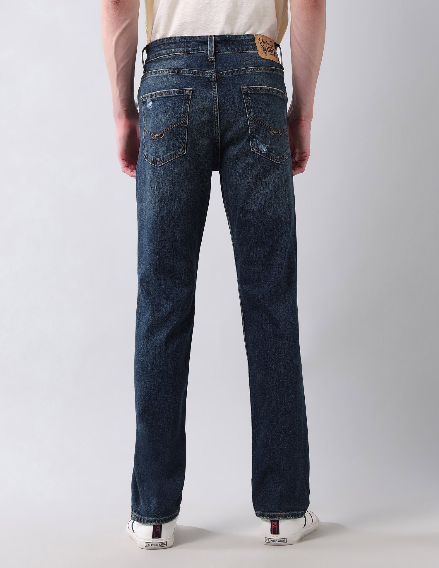Harold Slim Straight Fit Blue Vintage Jeans Dark Wash - U.S. Polo Assn. India | Large