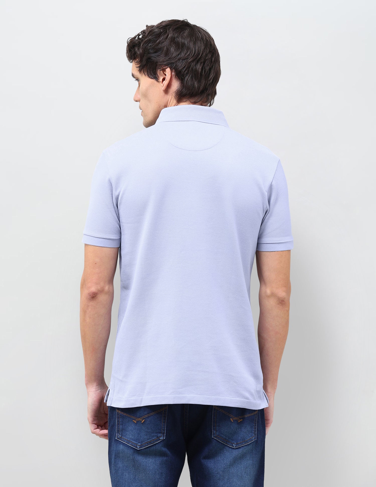 Solid Slim Fit Polo Shirt Light Blue - U.S. Polo Assn. India | Large