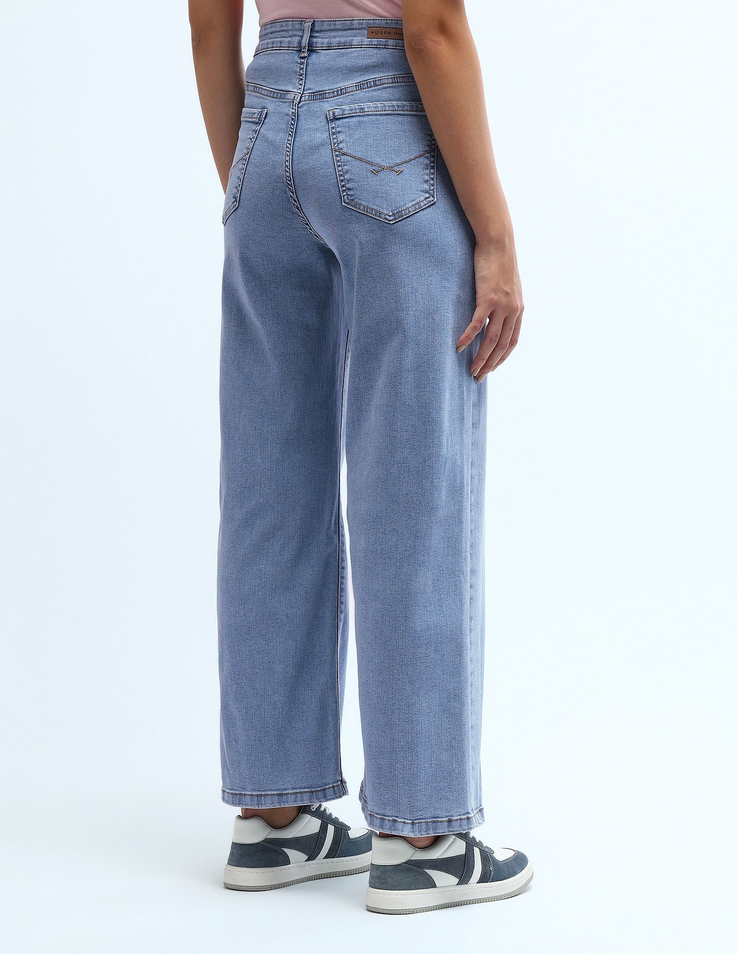 High Rise Wide Leg Jeans Blue - U.S. Polo Assn. India | Large