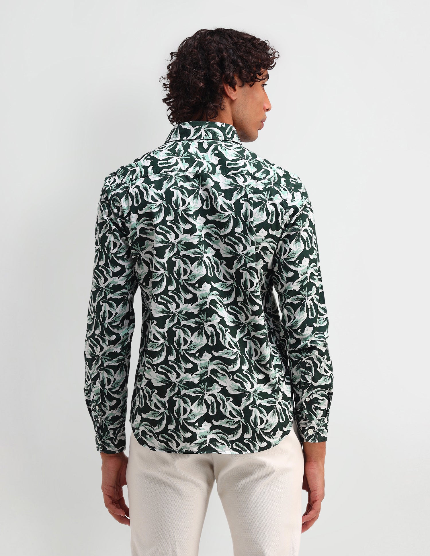 Floral Pattern Twill Shirt Brown - U.S. Polo Assn. India | Large