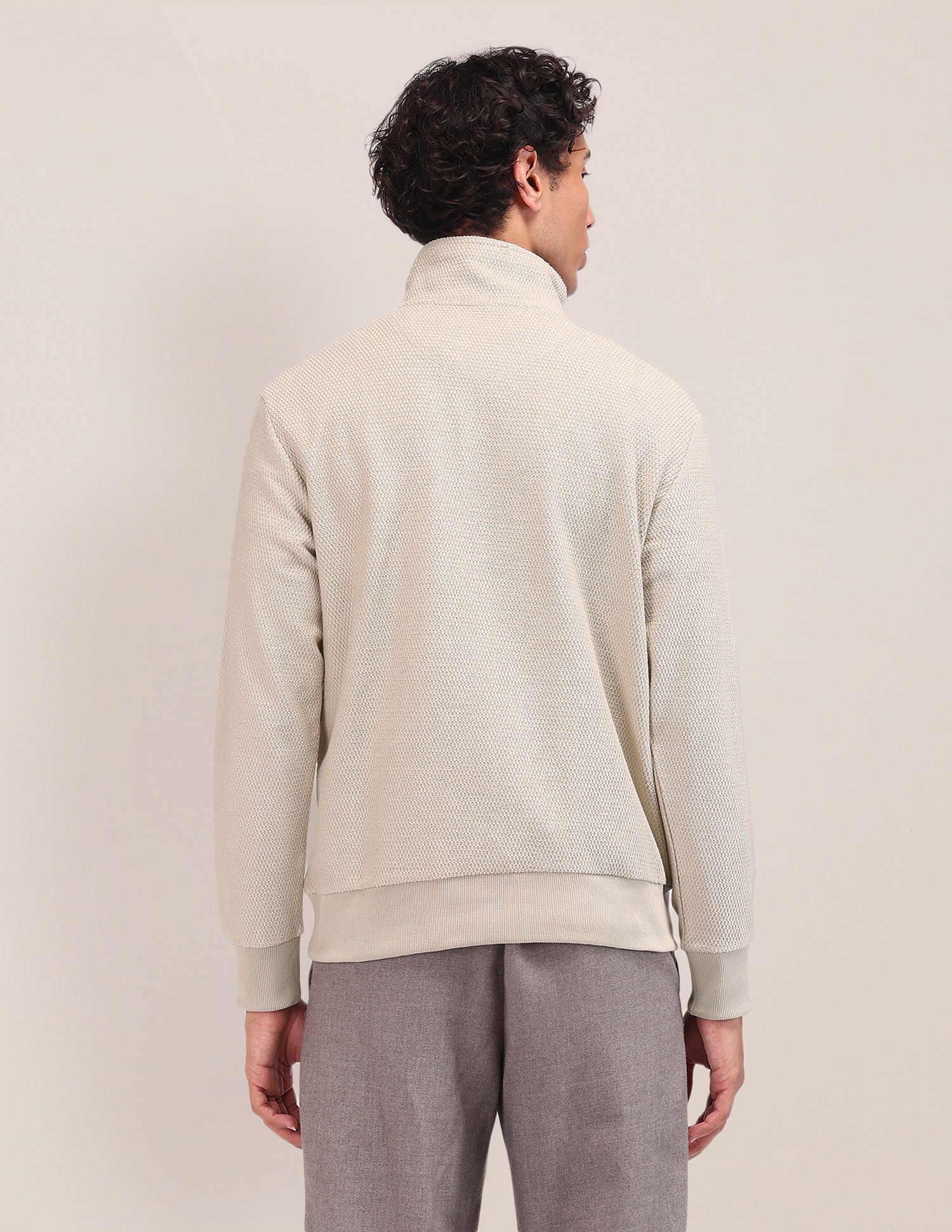 Regular fit Solid Sweatshirt Beige - U.S. Polo Assn. India | Large