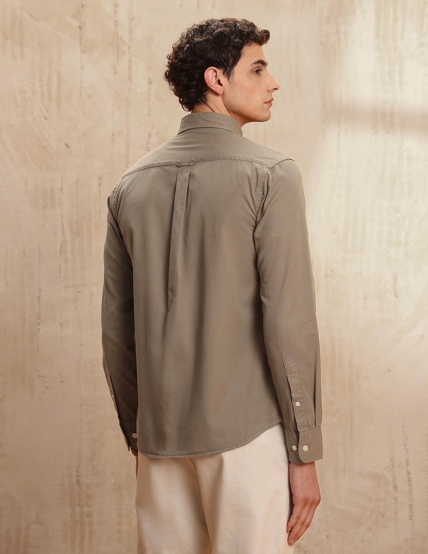 Solid Button-Down Shirt Khaki - U.S. POLO ASSN. | Large