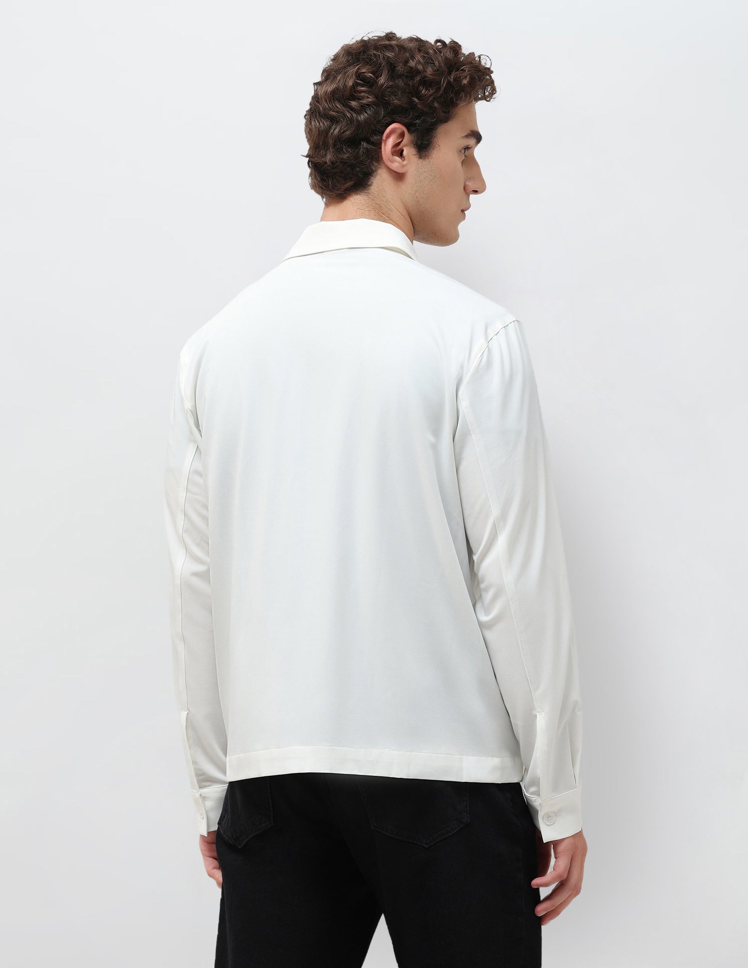 Solid Regular Fit Shacket White - U.S. Polo Assn. India | Large