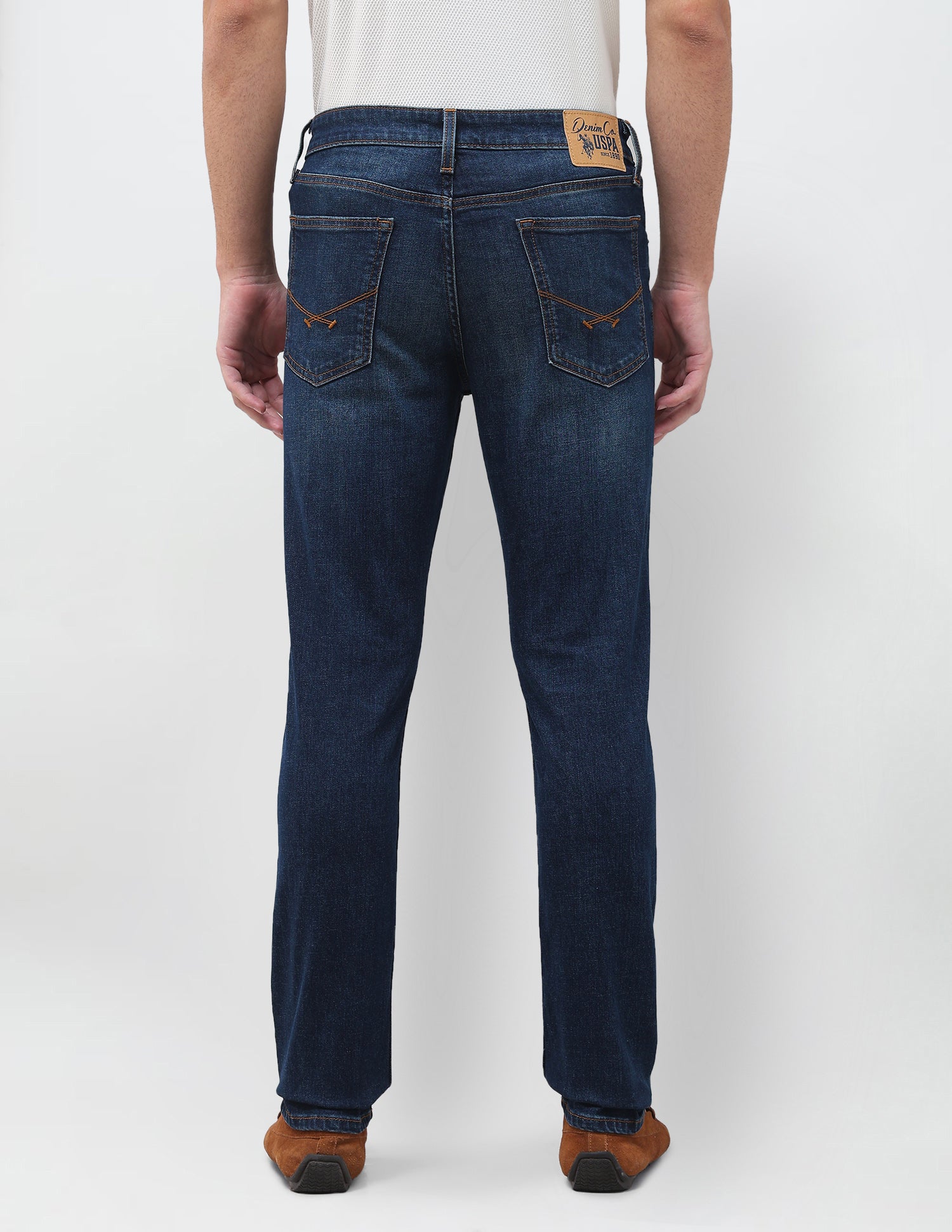 Regallo Skinny Fit Blue Jeans Mid Blue - U.S. Polo Assn. India | Large