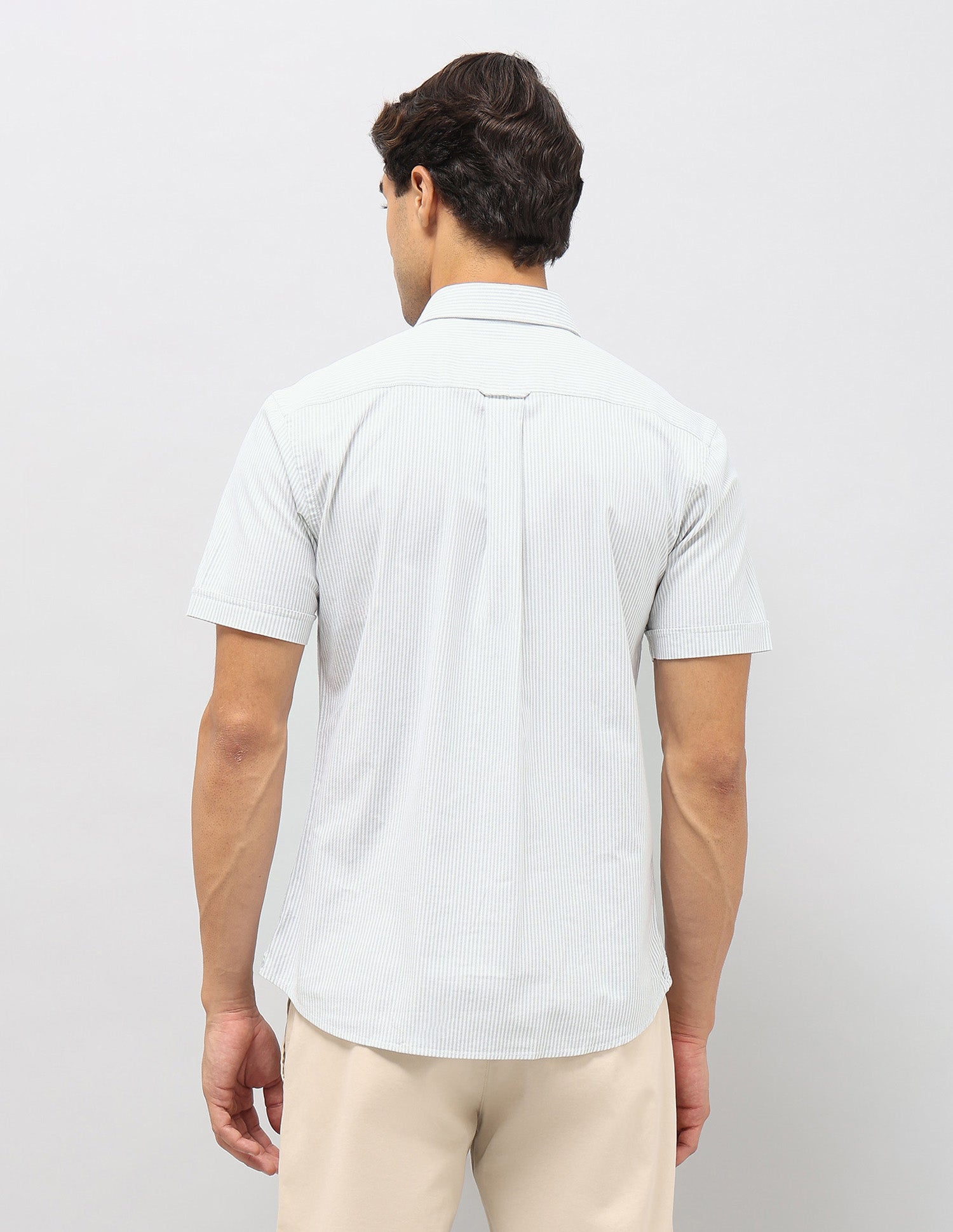 Vertical Striped Oxford Shirt Light Green - U.S. POLO ASSN. | Large