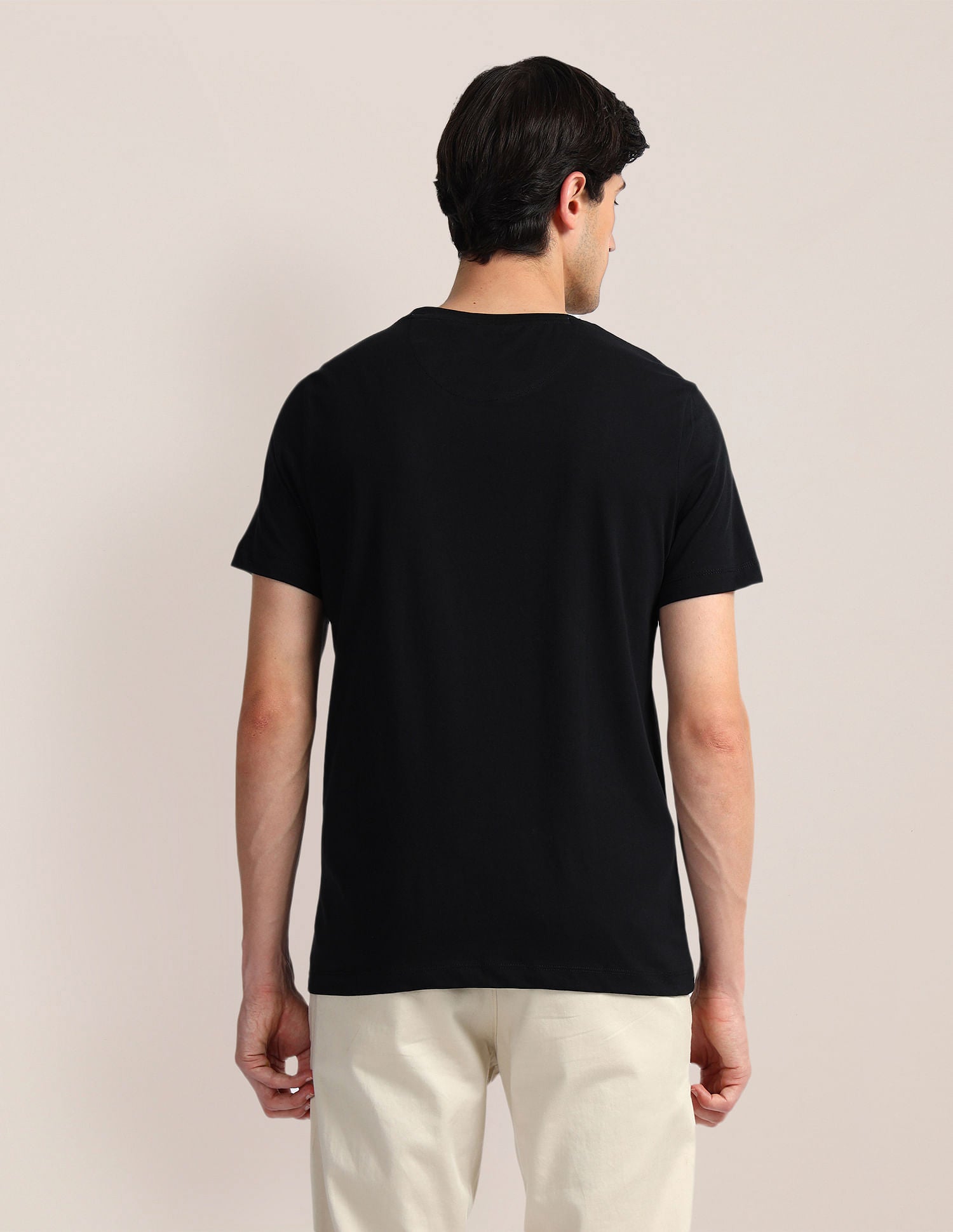 Brand Print Slim Fit T-Shirt Black - U.S. Polo Assn. India | Large