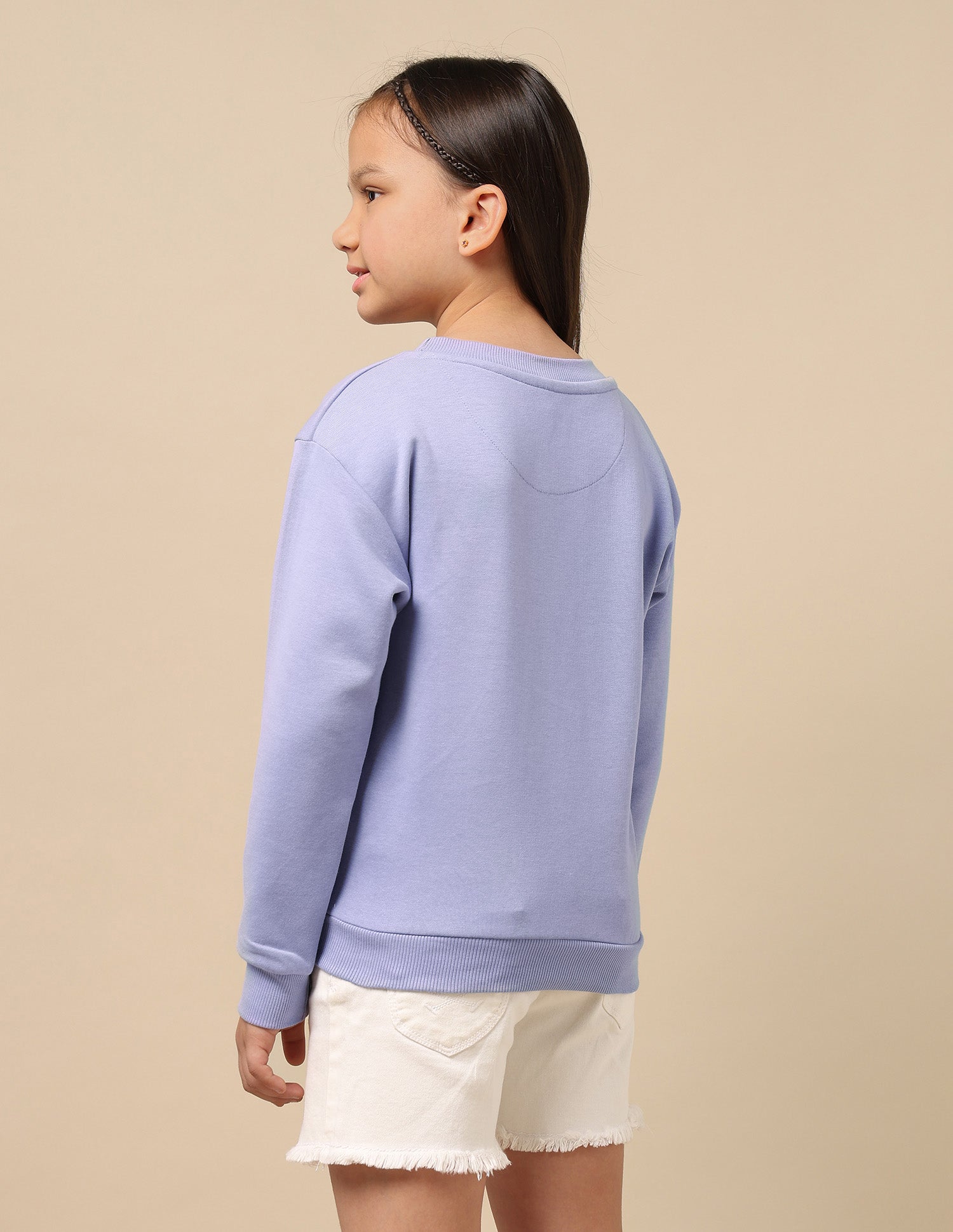 Girls Graphic Print Sweatshirt Light Purple - U.S. POLO ASSN. | Large