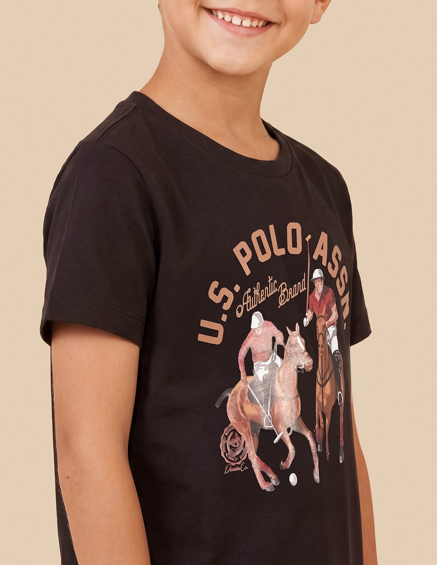 Graphic Brand Printed Regular Fit T-Shirt Brown - U.S. Polo Assn. India | Large