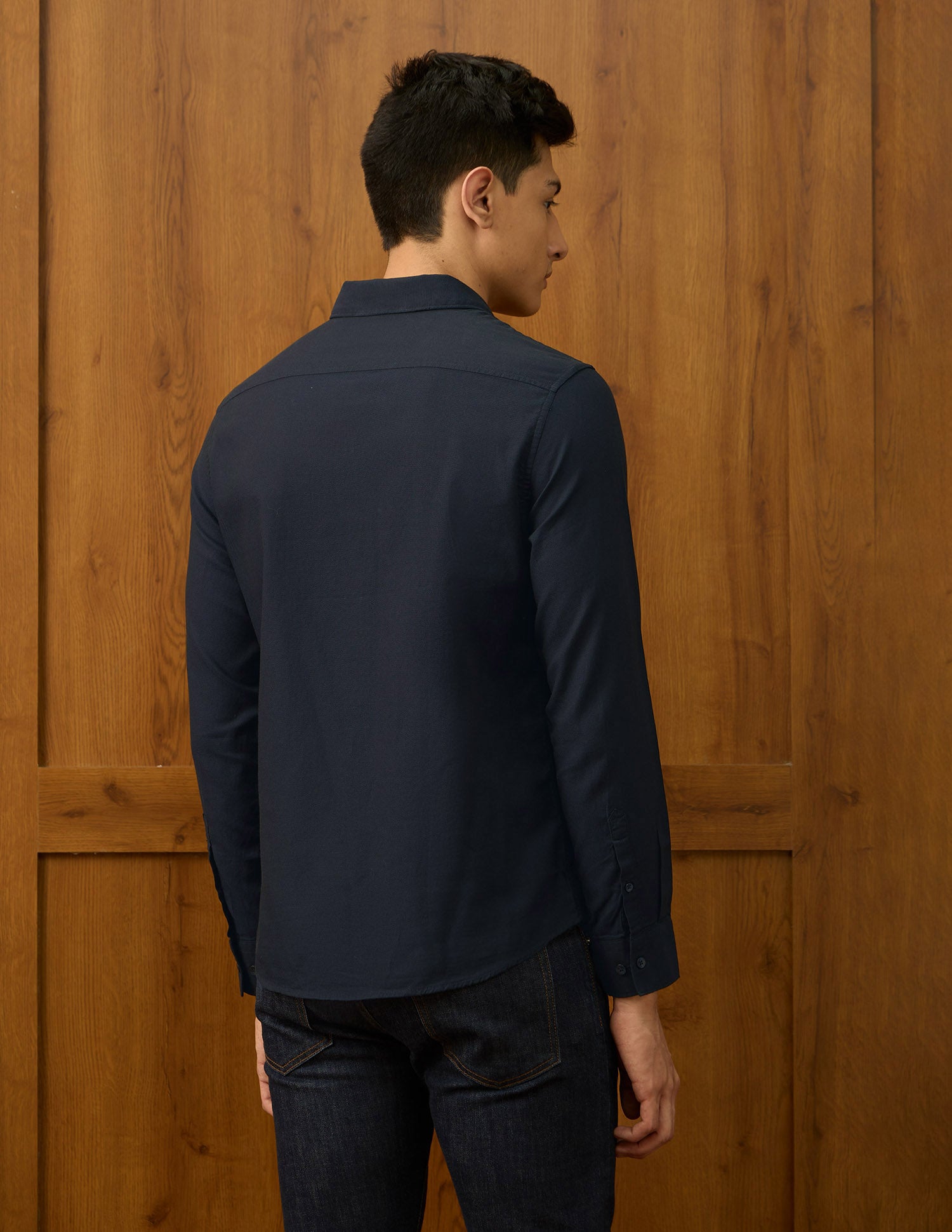 Textured Dobby Varsity Shirt Navy - U.S. POLO ASSN. | Large