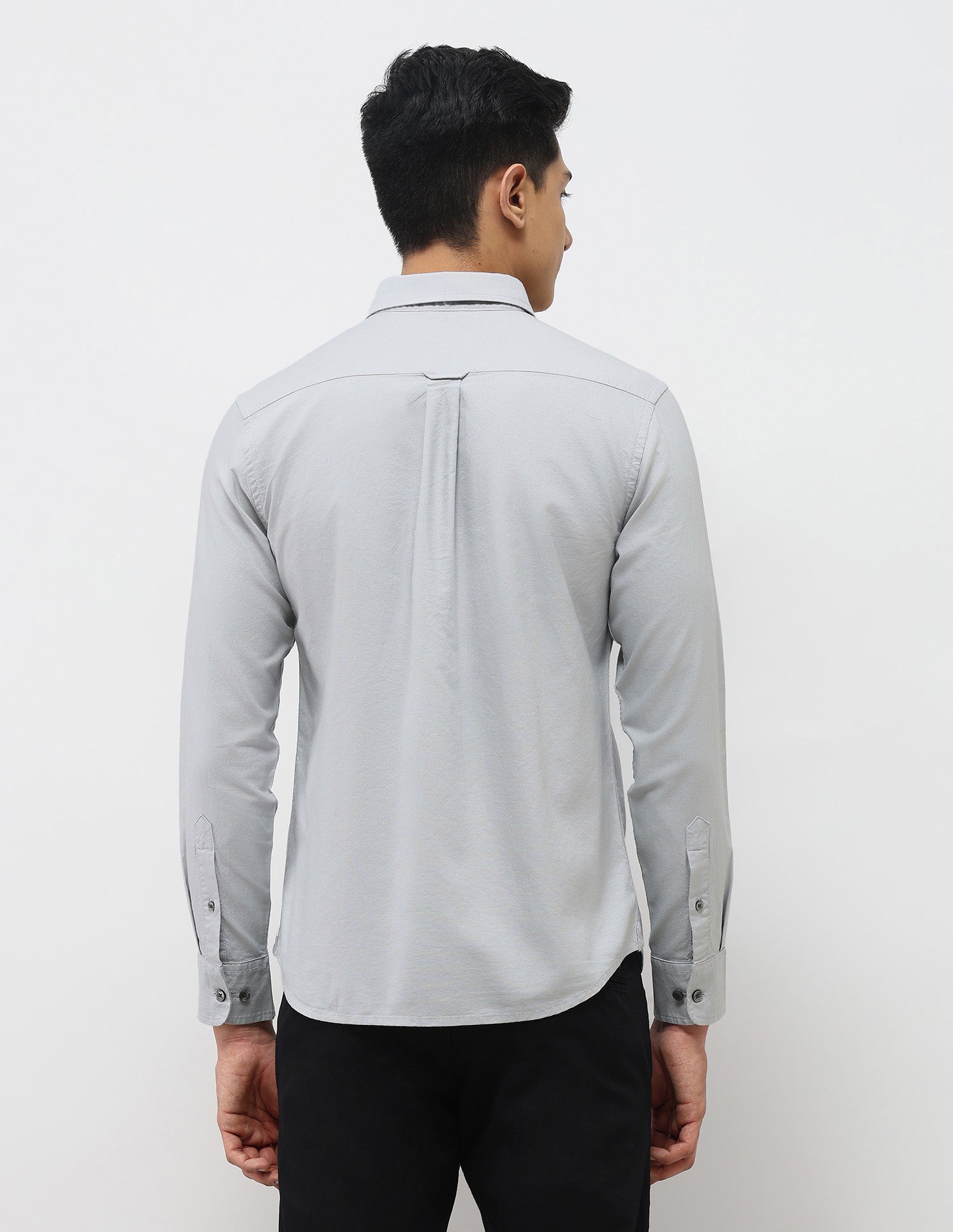 Tailored Fit Oxford Button Down Shirt Light Grey - U.S. Polo Assn. India | Large