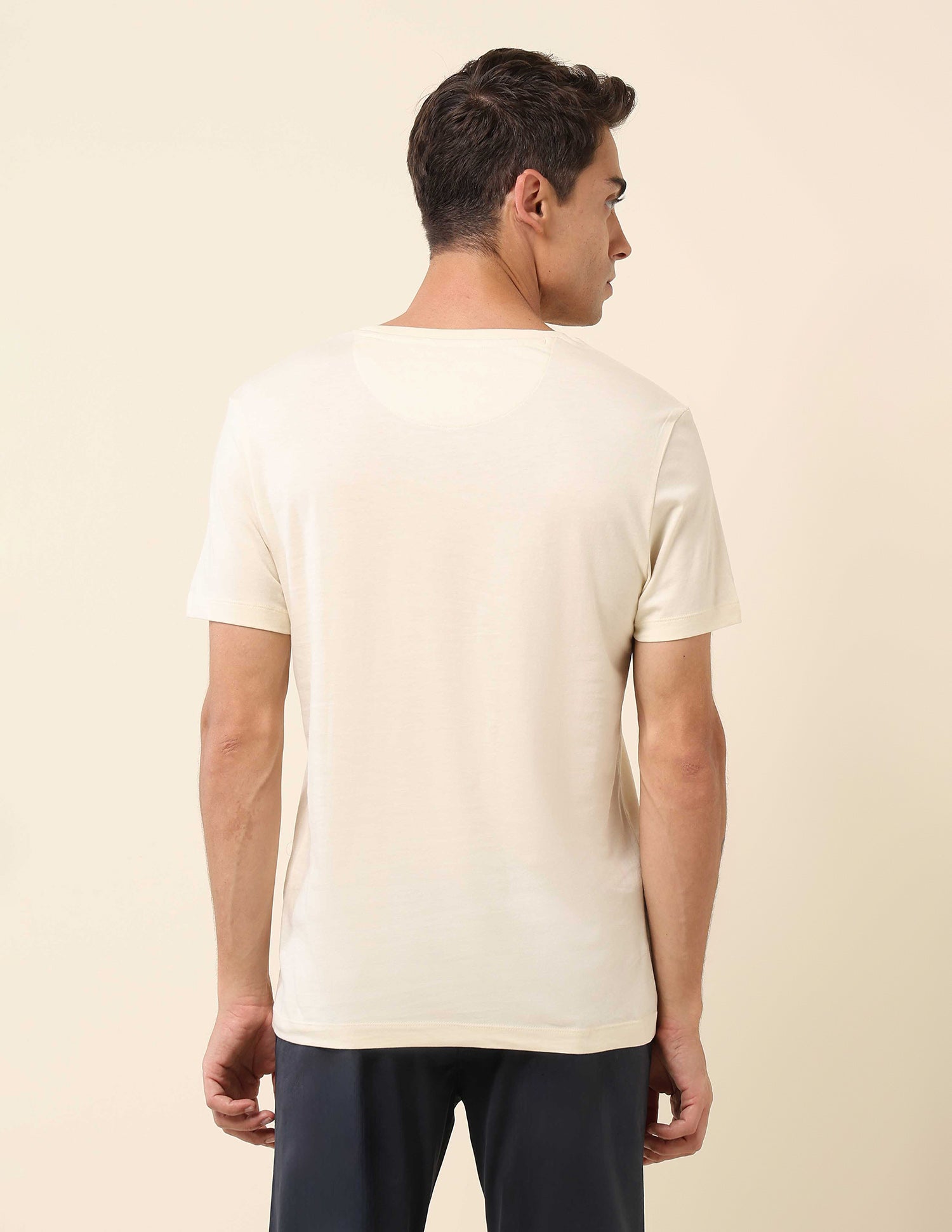 Slim Fit Brand Printed T-Shirt Off White - U.S. Polo Assn. India | Large
