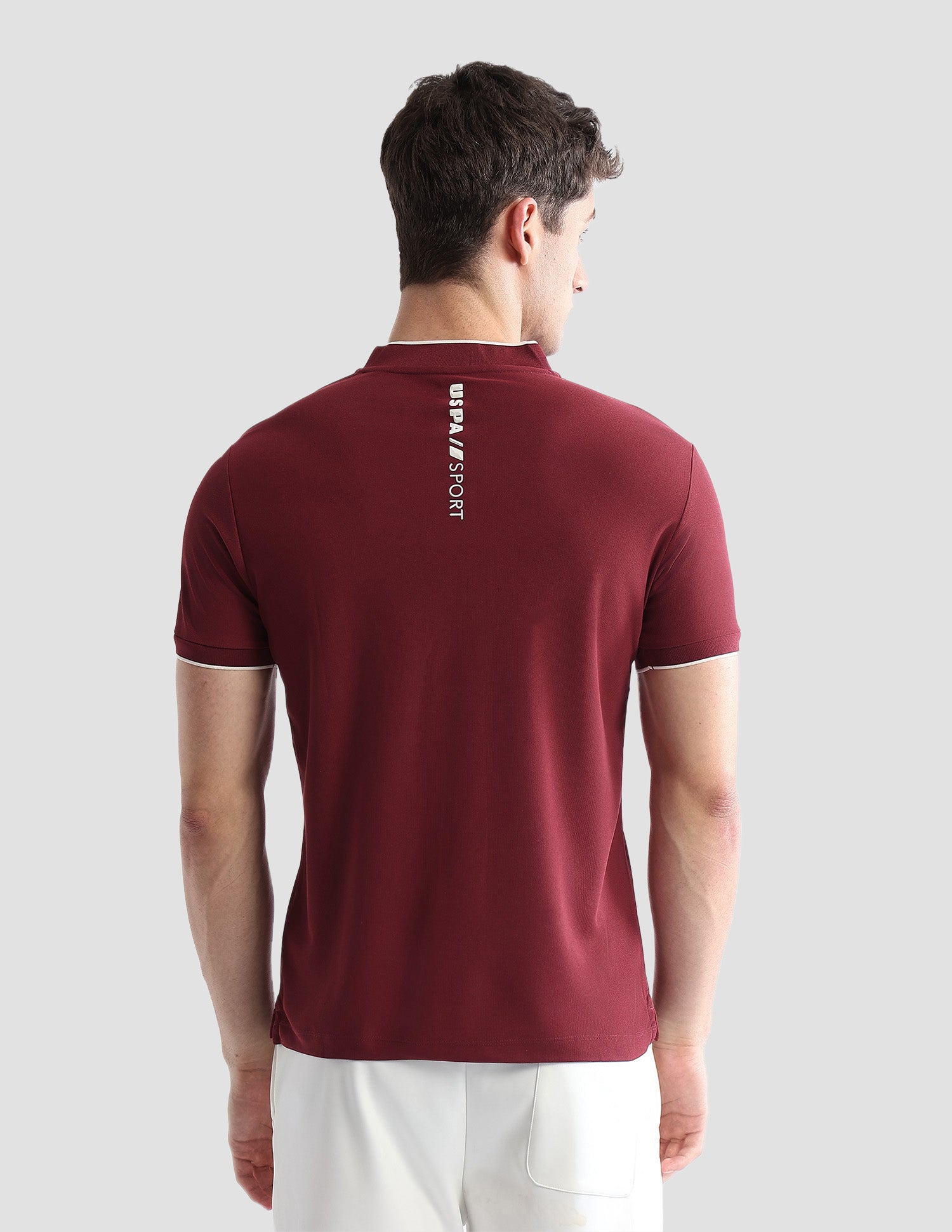 Brand Embossed Regular Fit Active Polo Shirt Maroon - U.S. POLO ASSN. | Large