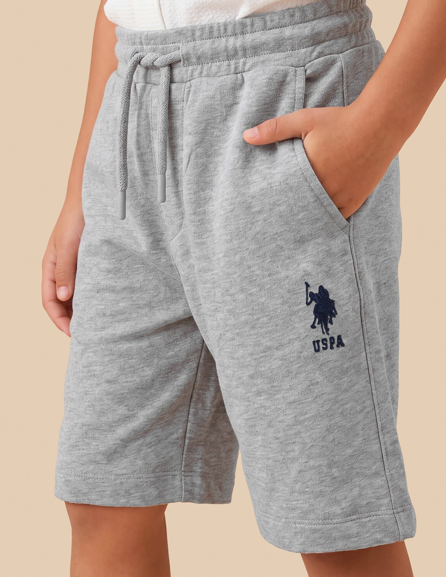 Solid Regular Fit Shorts Grey - U.S. Polo Assn. India | Large