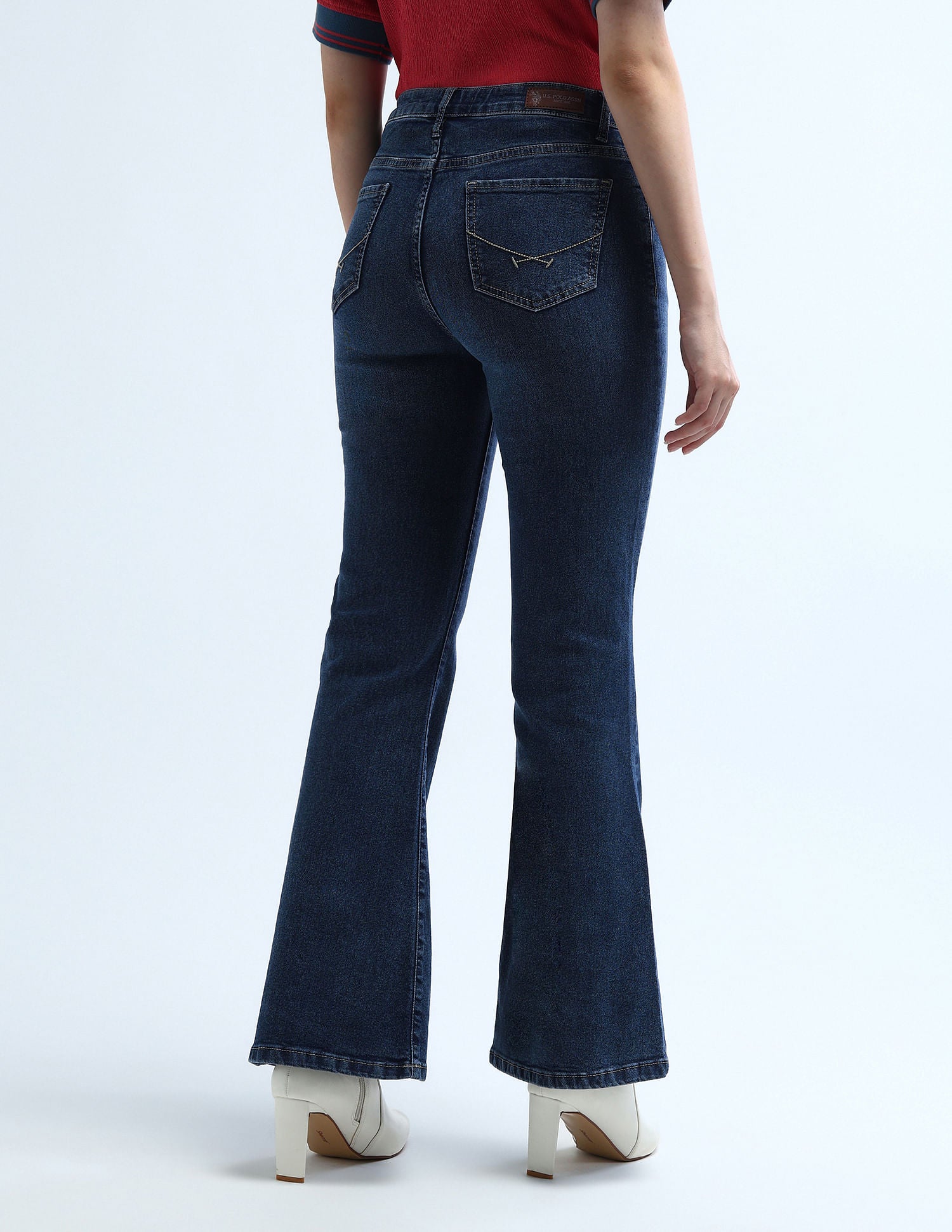 High Rise Extreme Flare Jeans Dark Blue - U.S. POLO ASSN. | Large