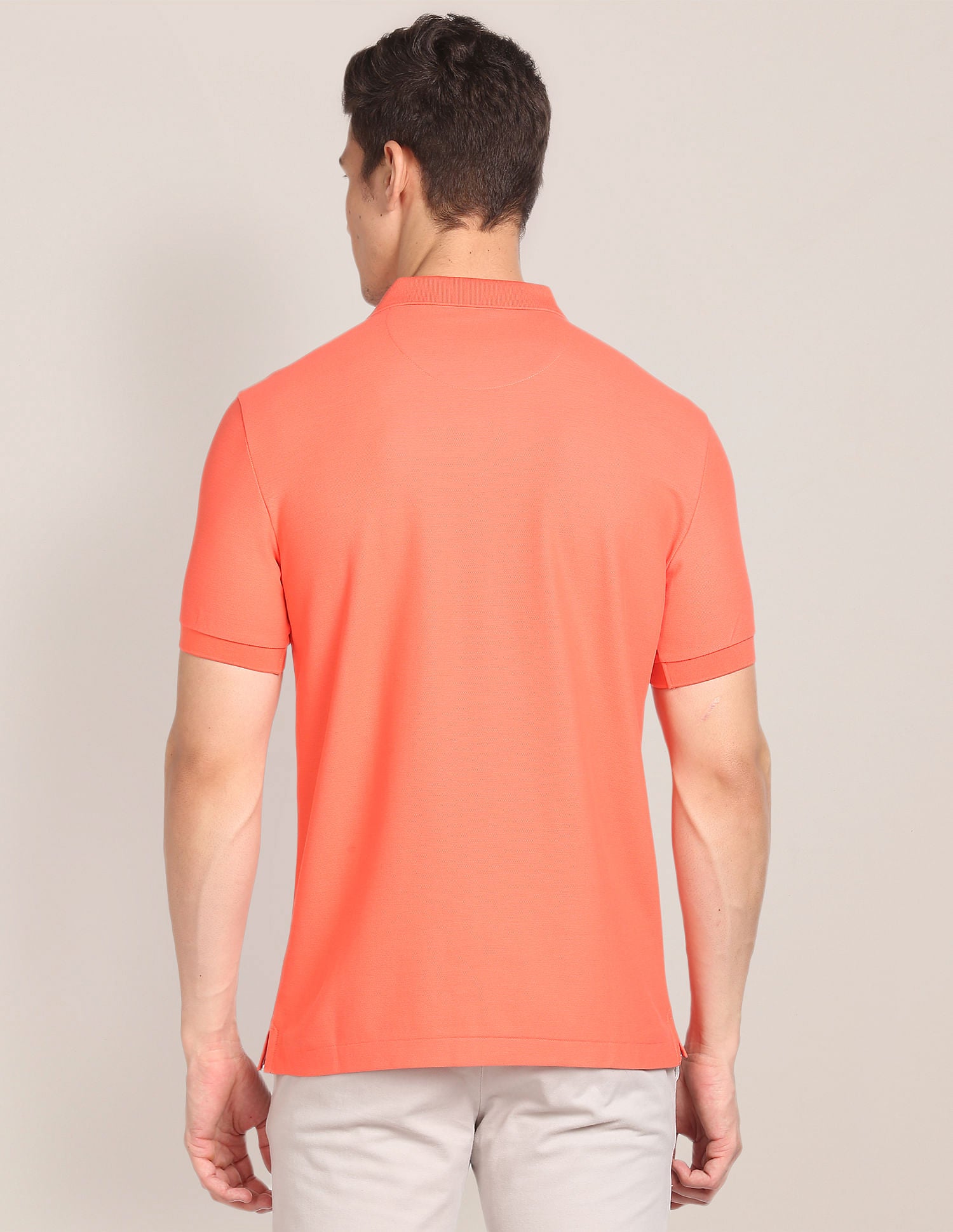 Liquid Cotton Solid Polo Shirt Coral - U.S. Polo Assn. India | Large