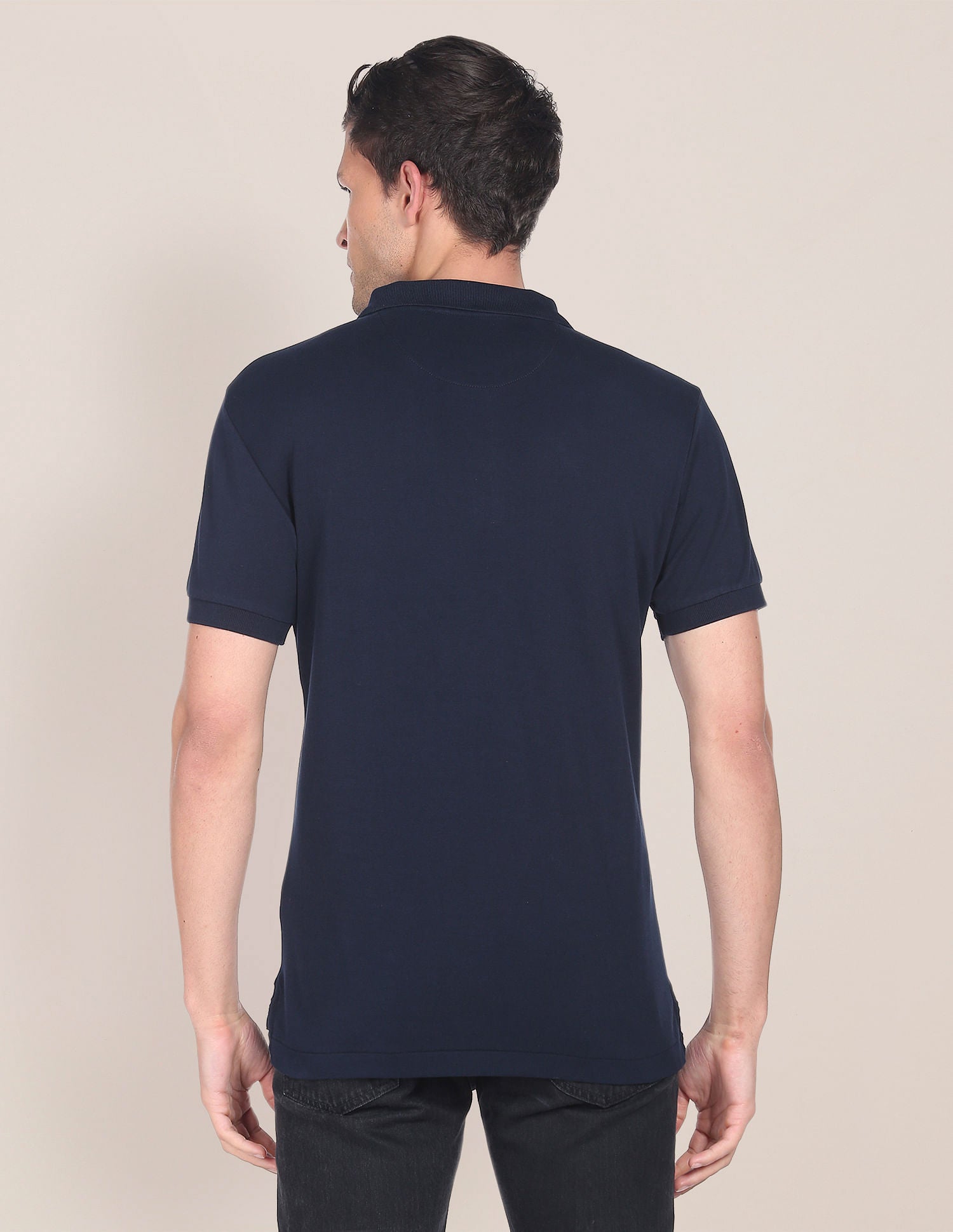 Offset Stripe Cotton Polo Shirt Navy - U.S. Polo Assn. India | Large