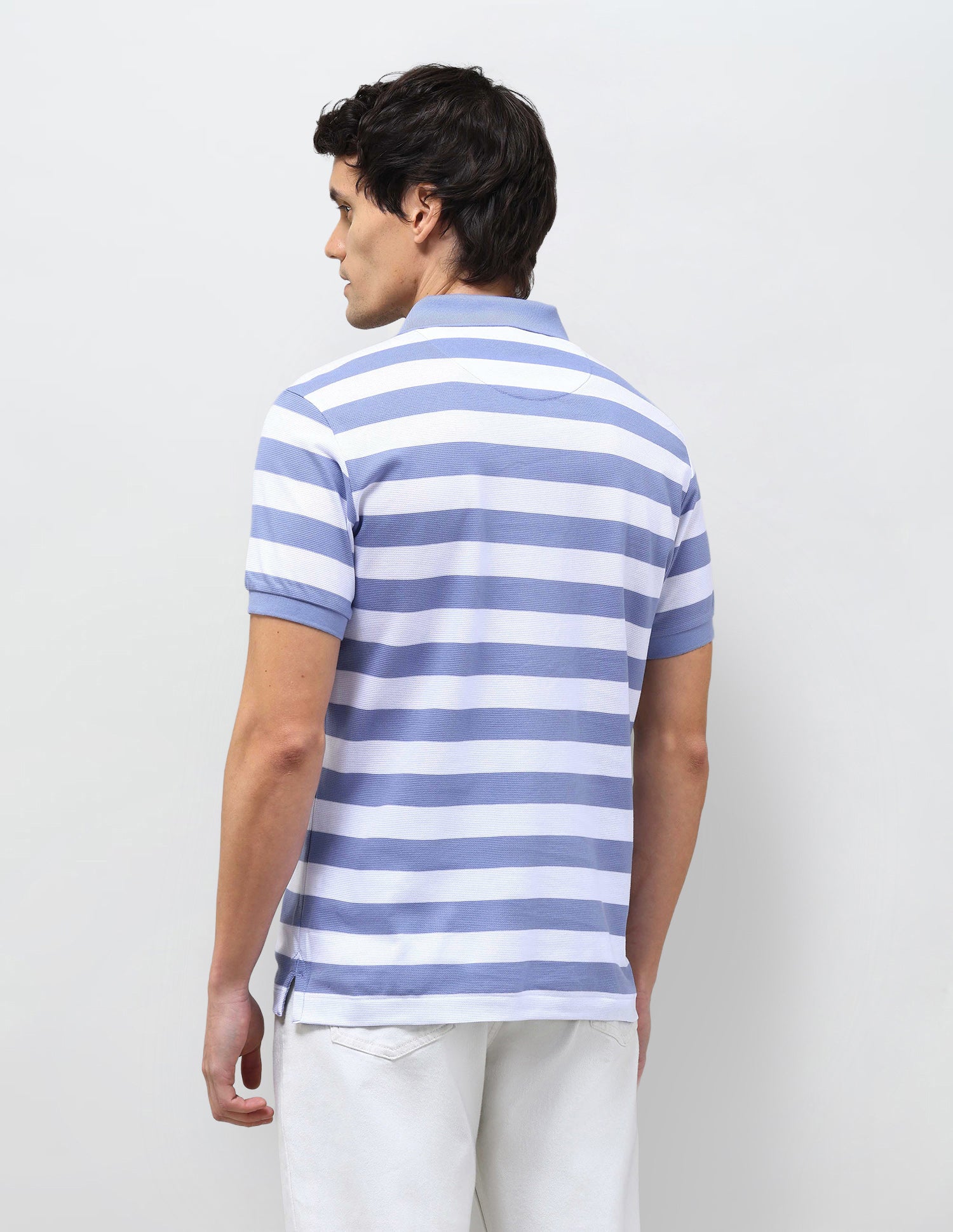 Horizontal Striped Slim Fit Polo Shirt Blue - U.S. Polo Assn. India | Large