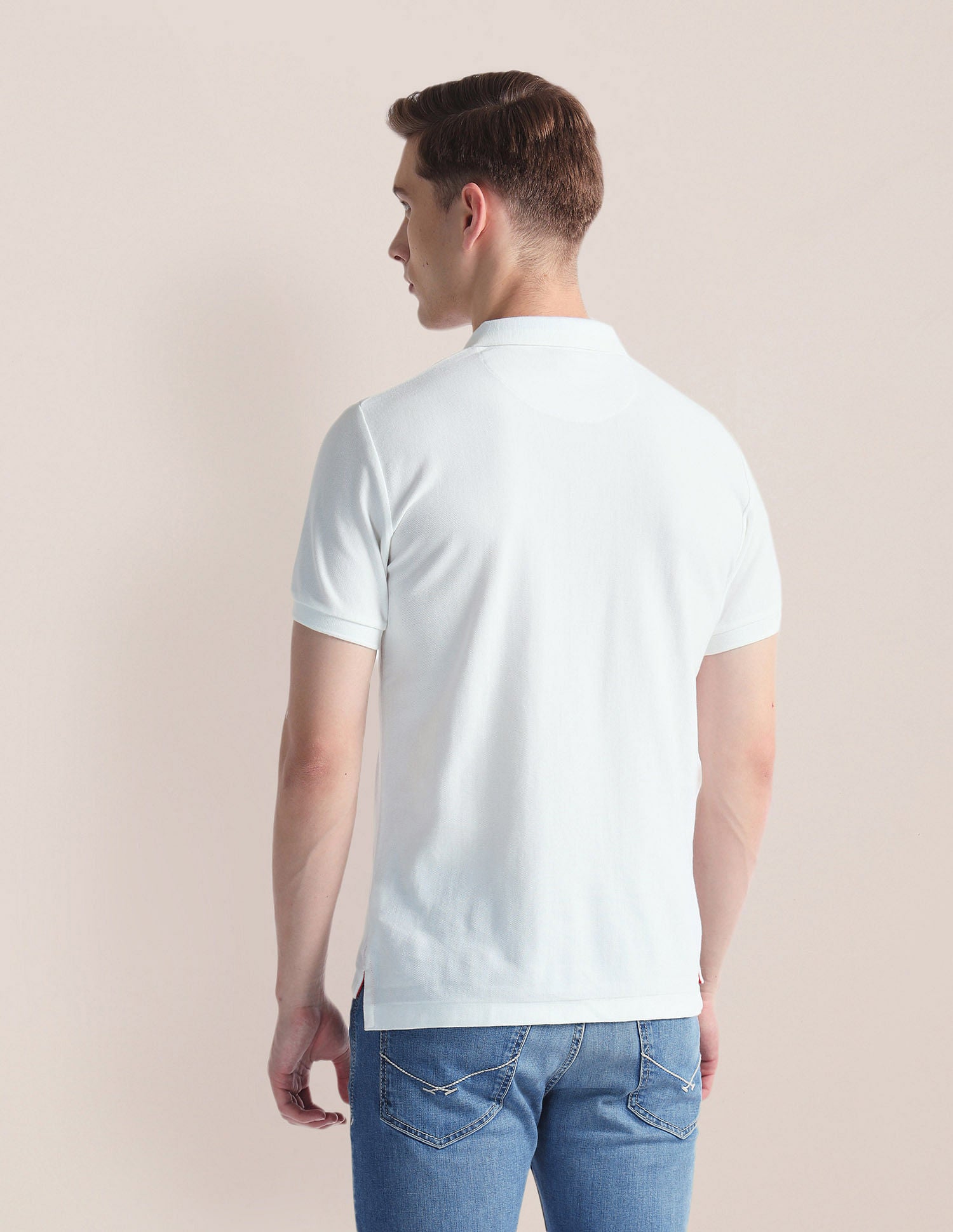 Vertical Stripe Logo Polo Shirt White - U.S. Polo Assn. India | Large