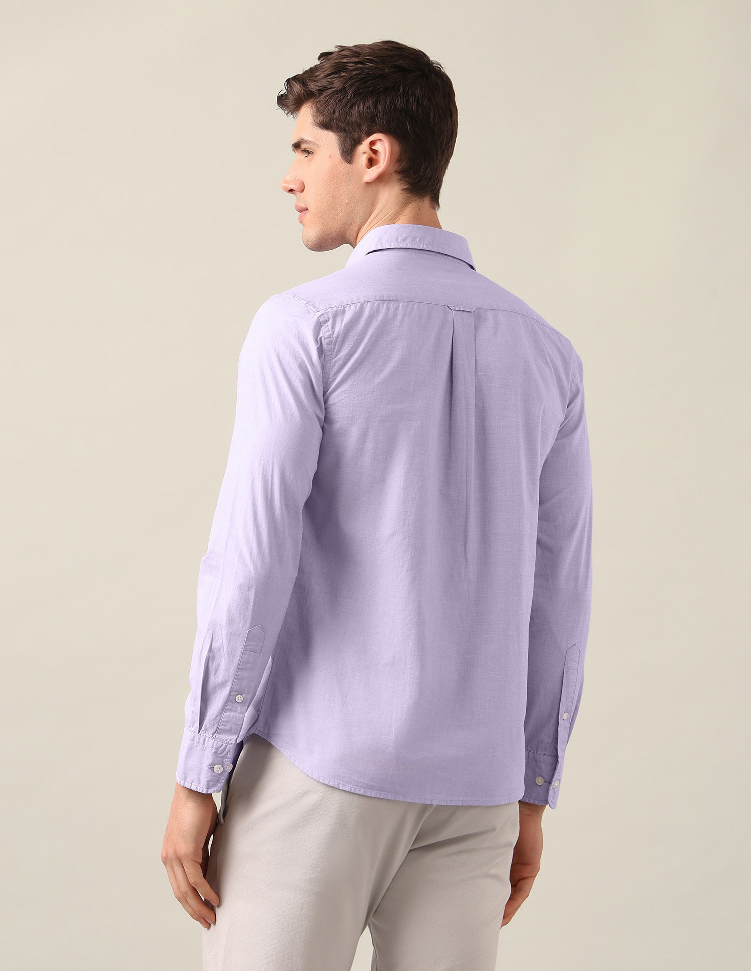 Tailored Fit Solid Shirt Lavender - U.S. Polo Assn. India | Large