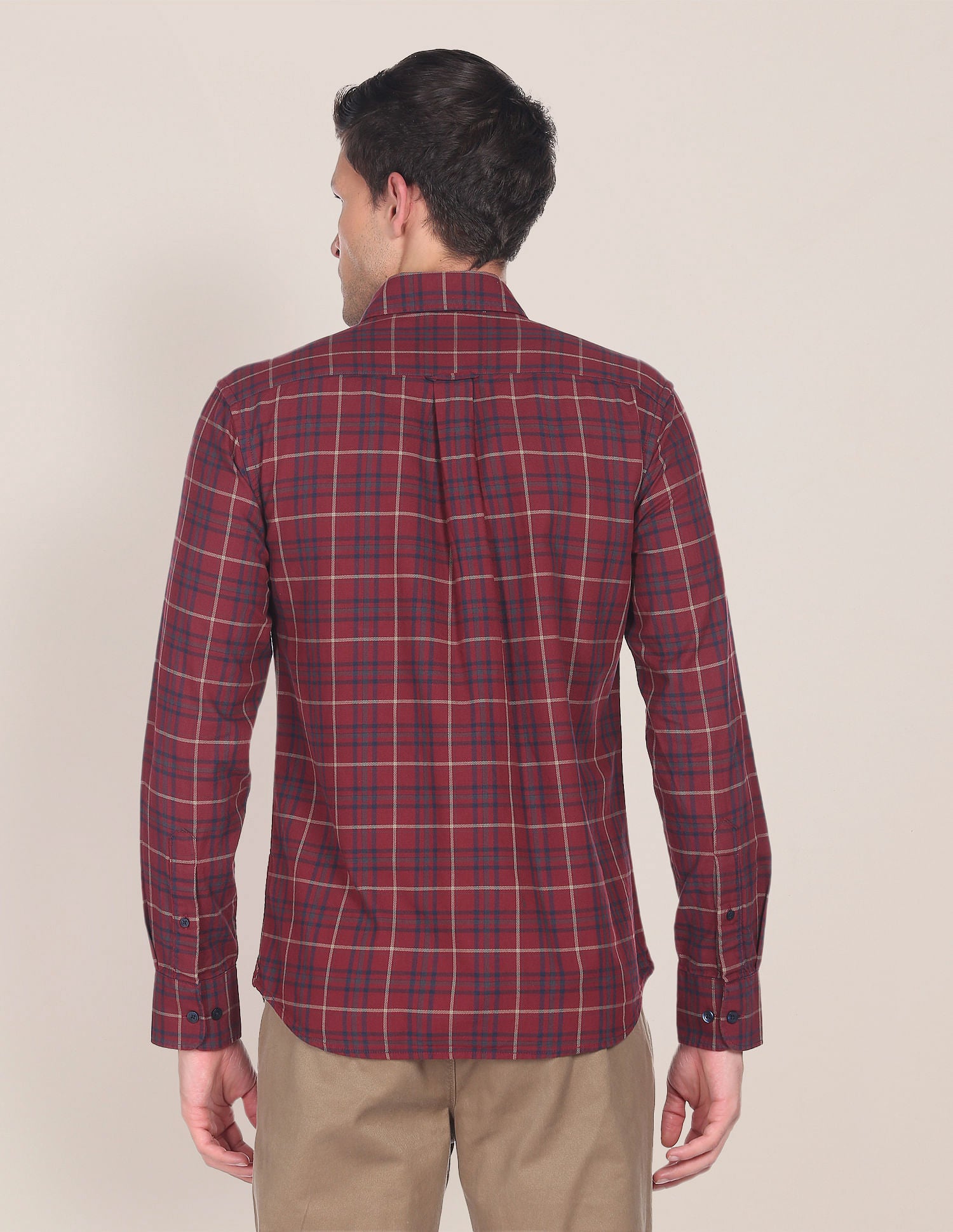 Matt Check Dobby Casual Shirt Maroon - U.S. POLO ASSN. | Large