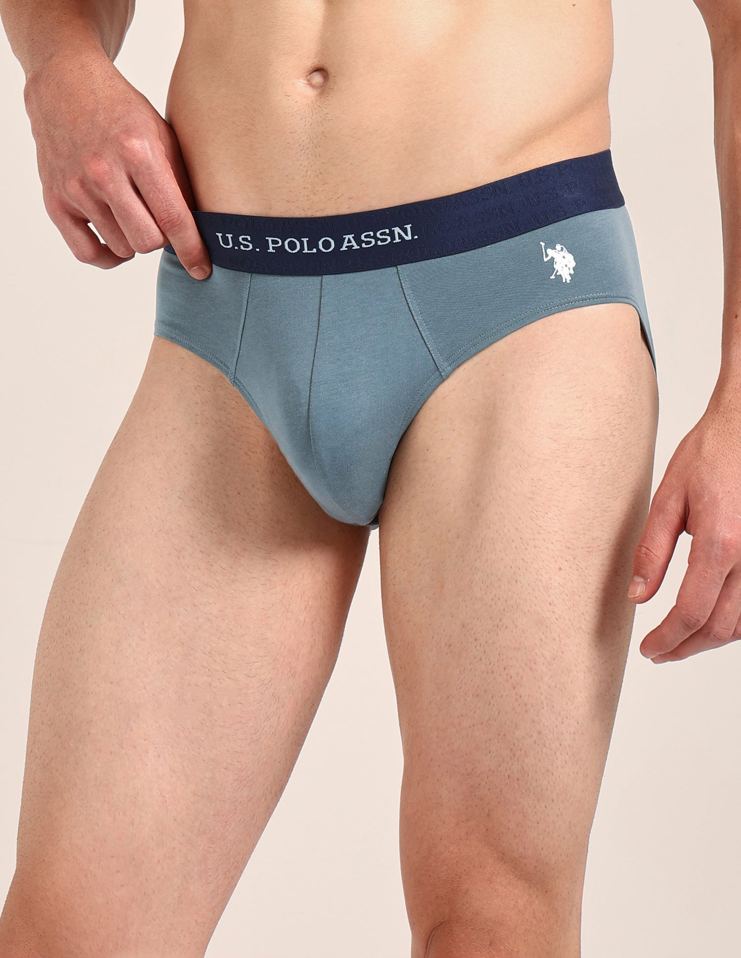 Antibacterial Dual Layered OEB21 Brief - Pack Of 2 Black/Stromy Weather - U.S. Polo Assn. India | Large