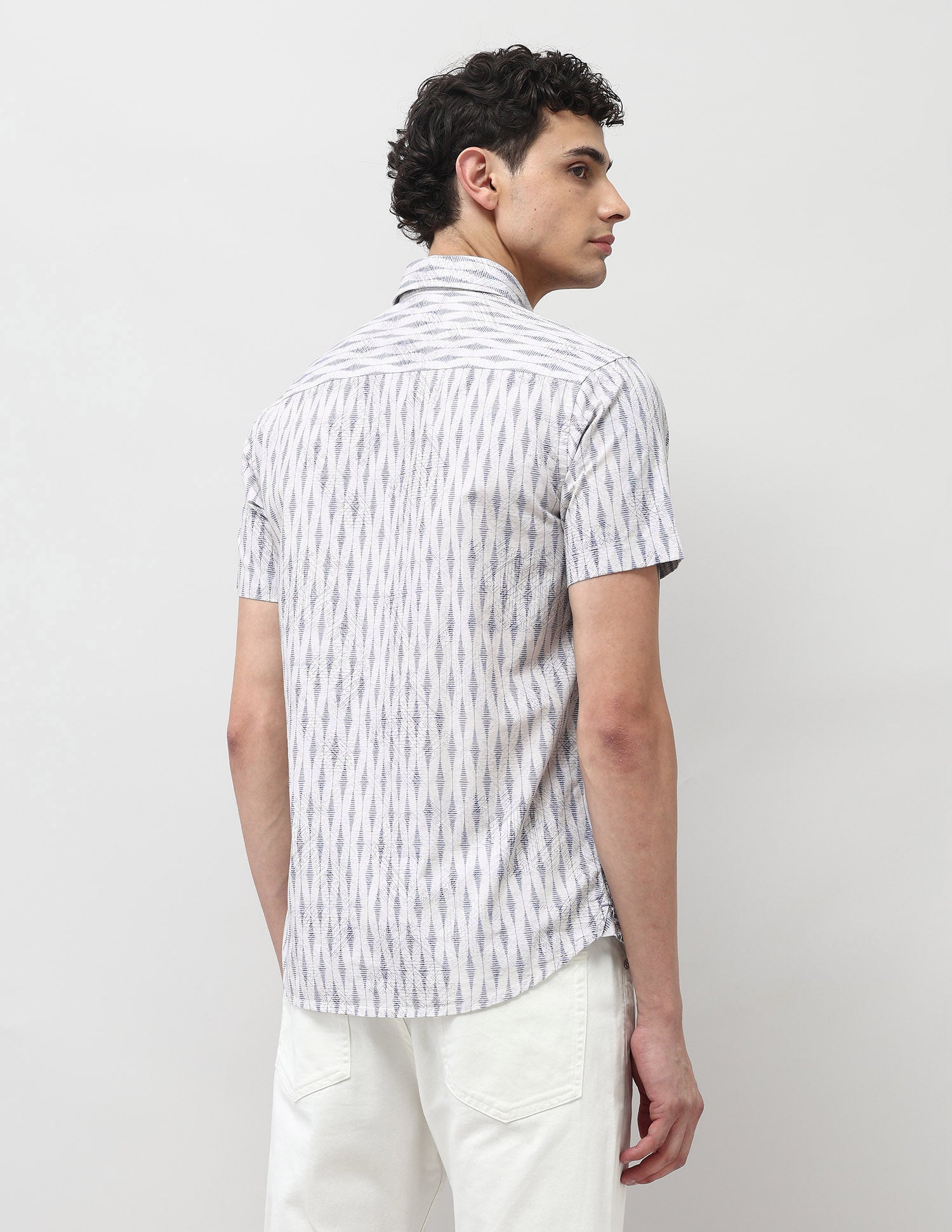 Pure Cotton All Over Printed Shirt Ivory - U.S. POLO ASSN. | Large