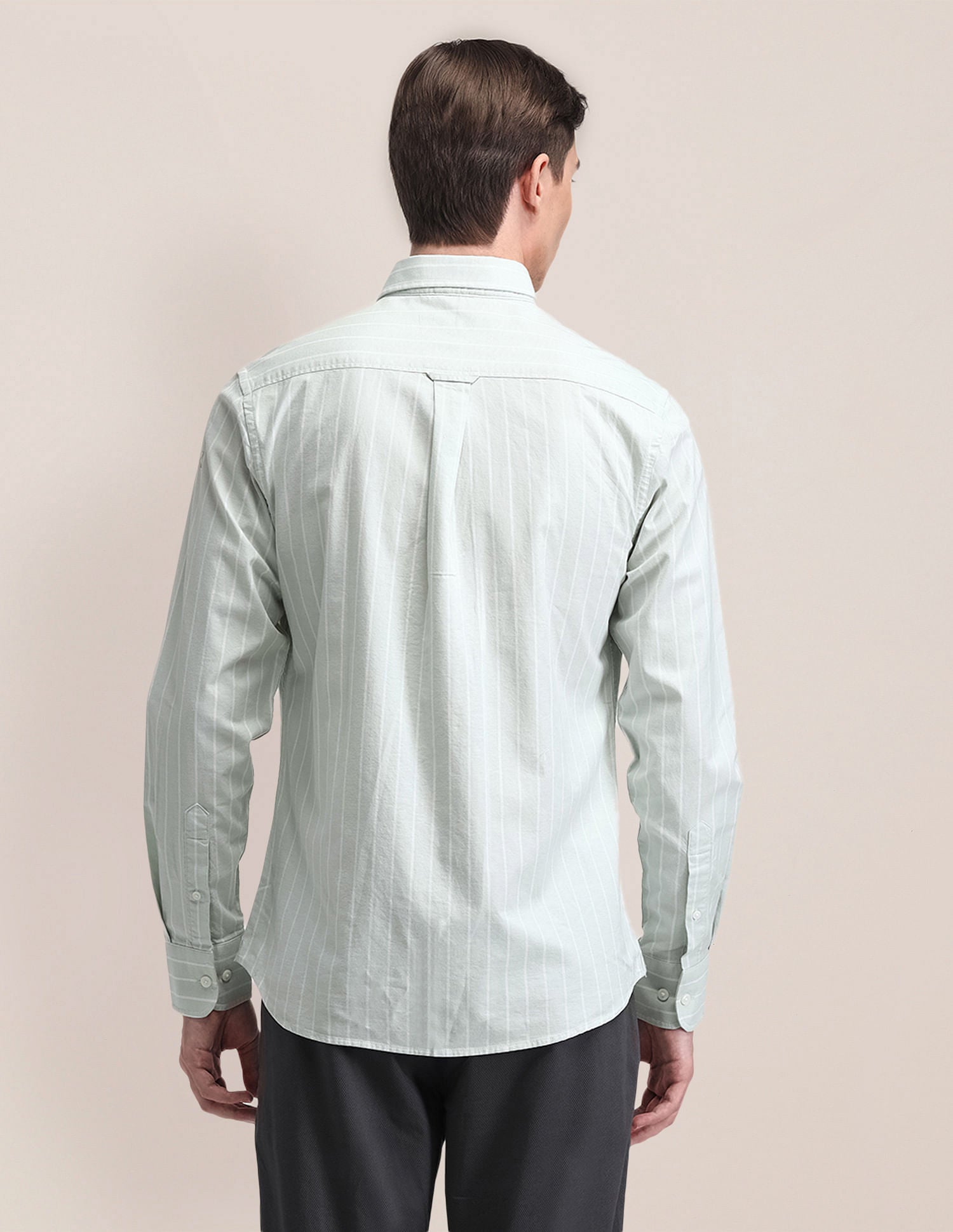 Tailored Fit Cotton Striped Shirt Grey - U.S. POLO ASSN. | Large