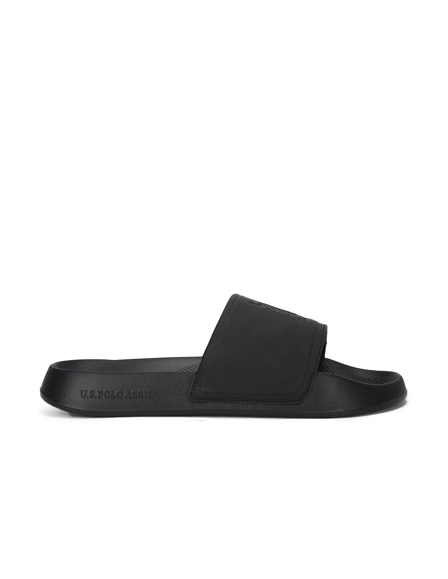 Men Debossed Monogram Specter 6.0 Slides Black - U.S. Polo Assn. India | Large
