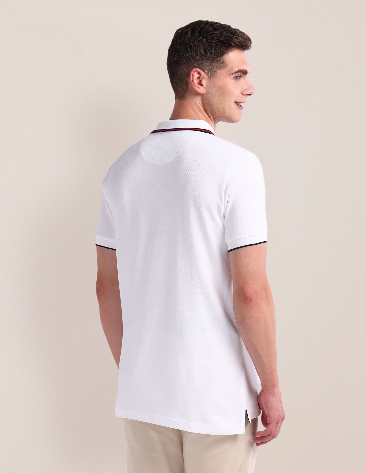 Slim Fit Pure Cotton Polo Shirt White - U.S. Polo Assn. India | Large