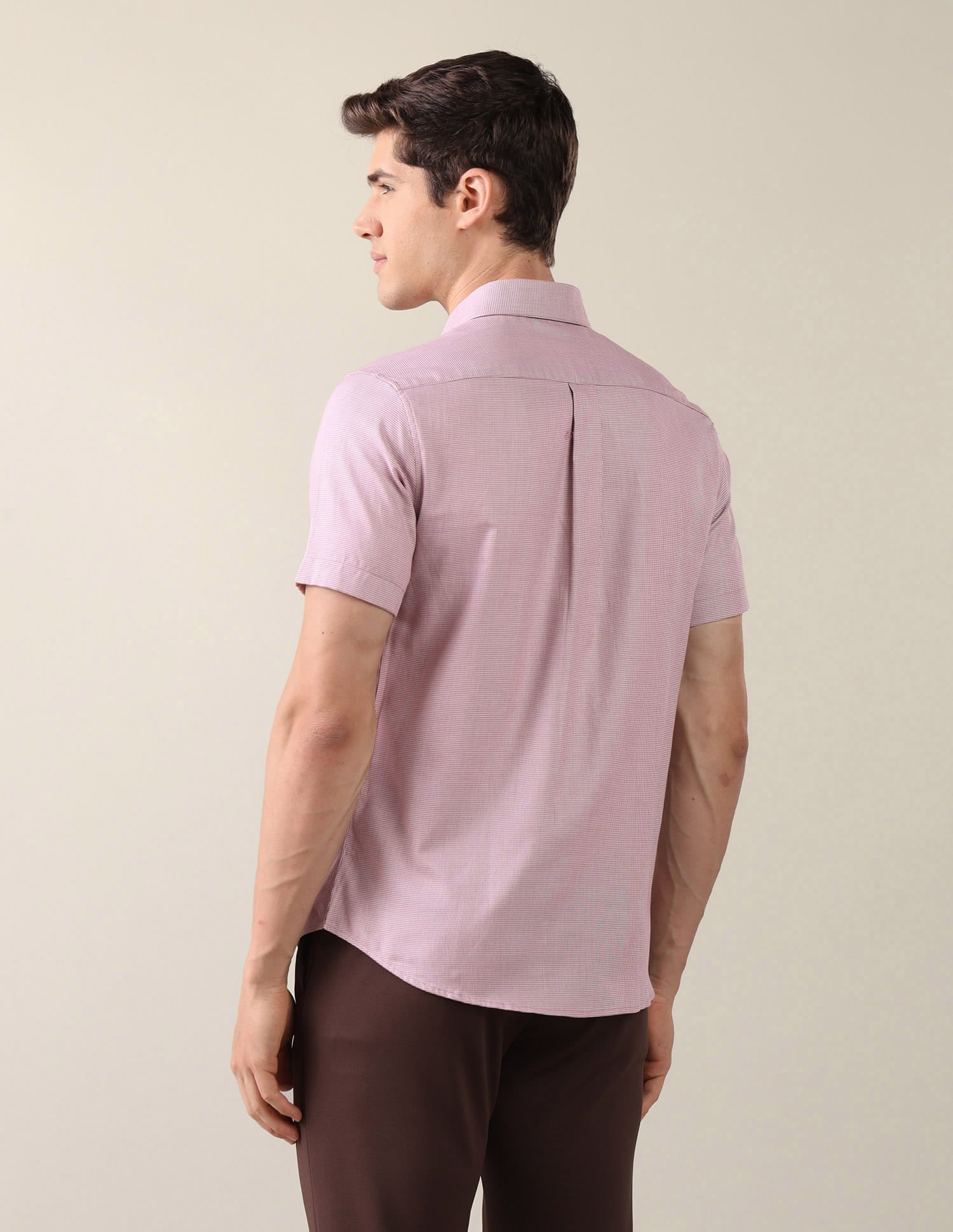 Textured Tailored Fit Shirt Pink - U.S. Polo Assn. India | Large